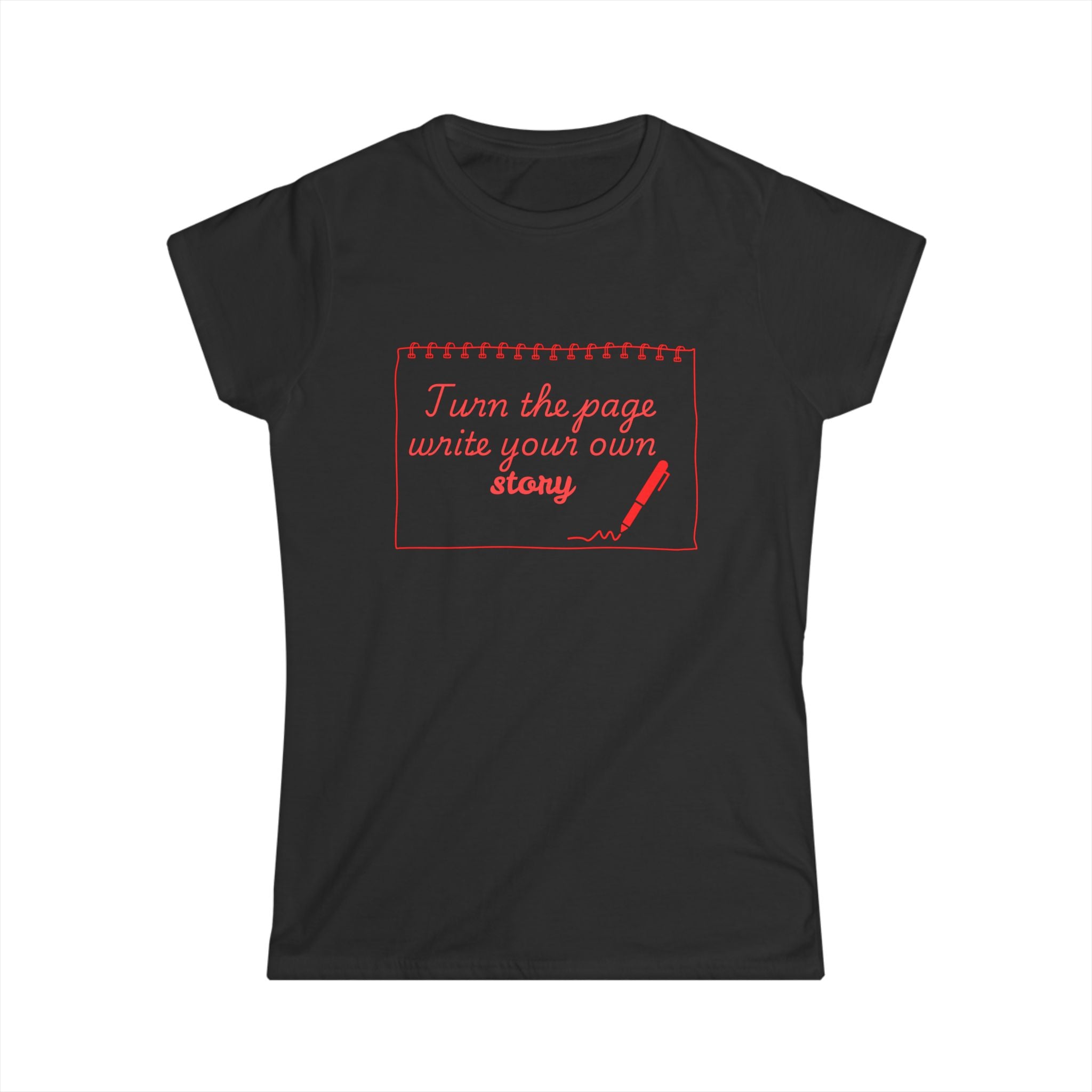 Women's Tee — "Turn the Page, Write Your Own Story" Inspirational Graphic