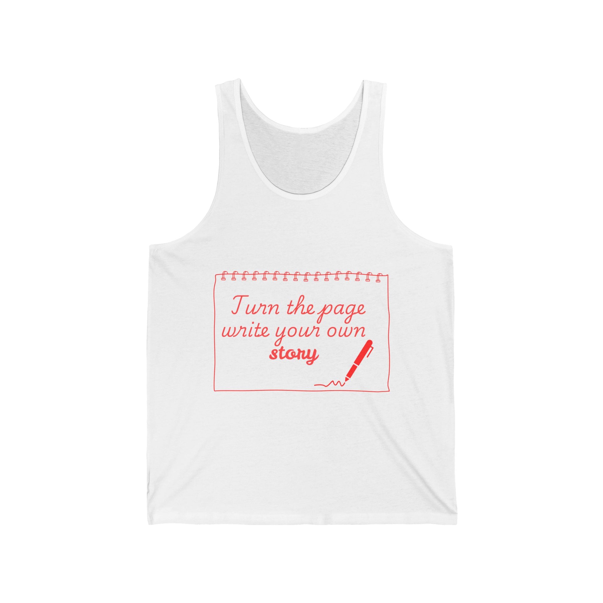 Tank — "Turn the page, write your own story" Inspirational Writing Tank Top