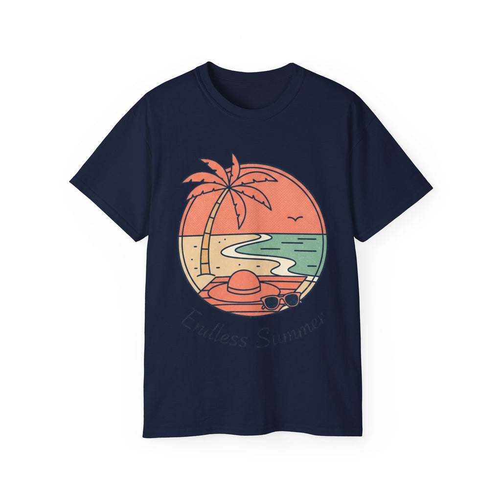Endless Summer Tee — Retro Beach Palm Tree Graphic T-Shirt