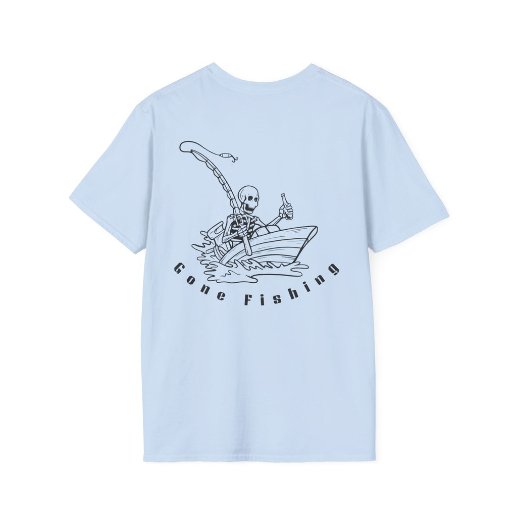 Skeleton Fishing Drunk in a Boat T-Shirt