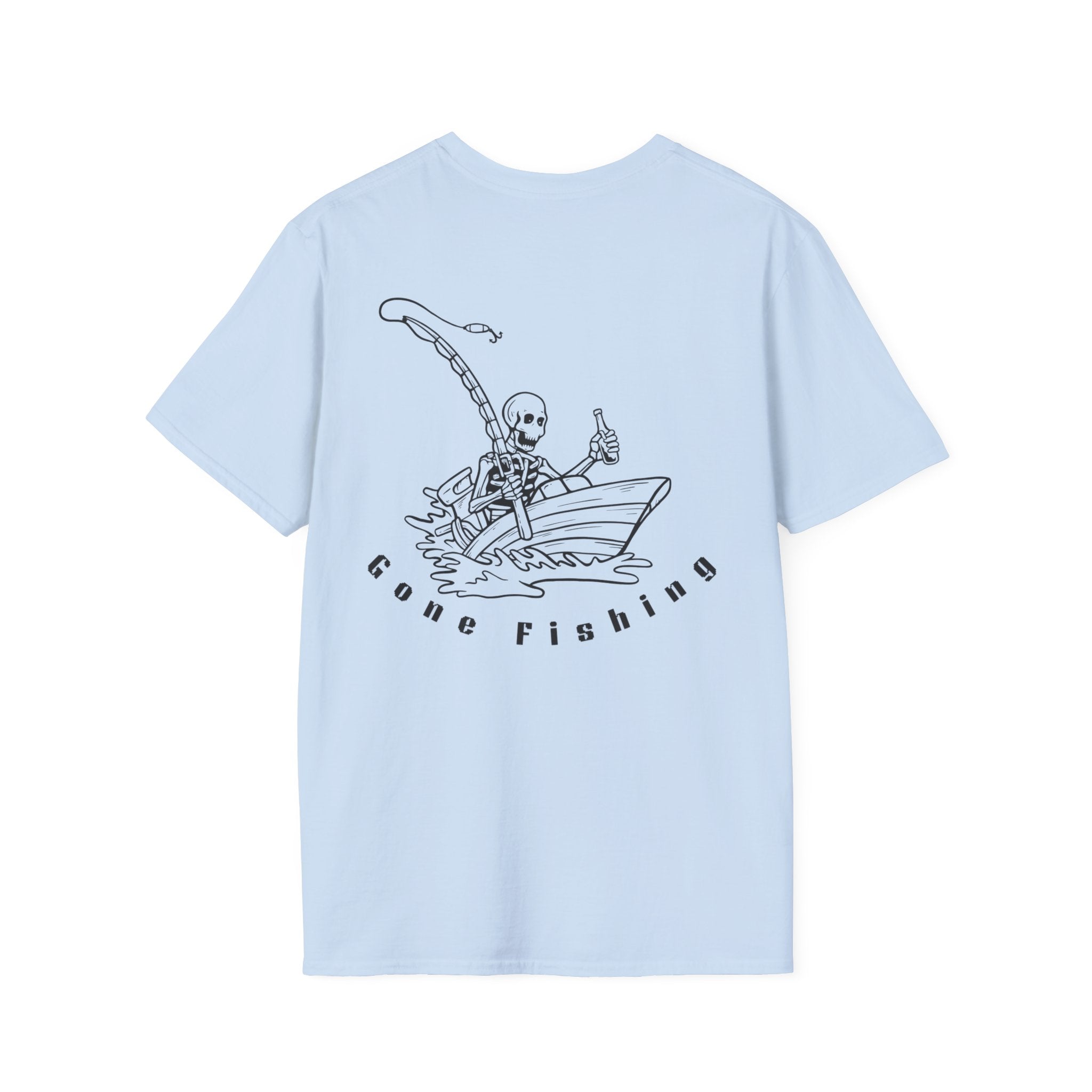 Skeleton Fishing Drunk in a Boat T-Shirt