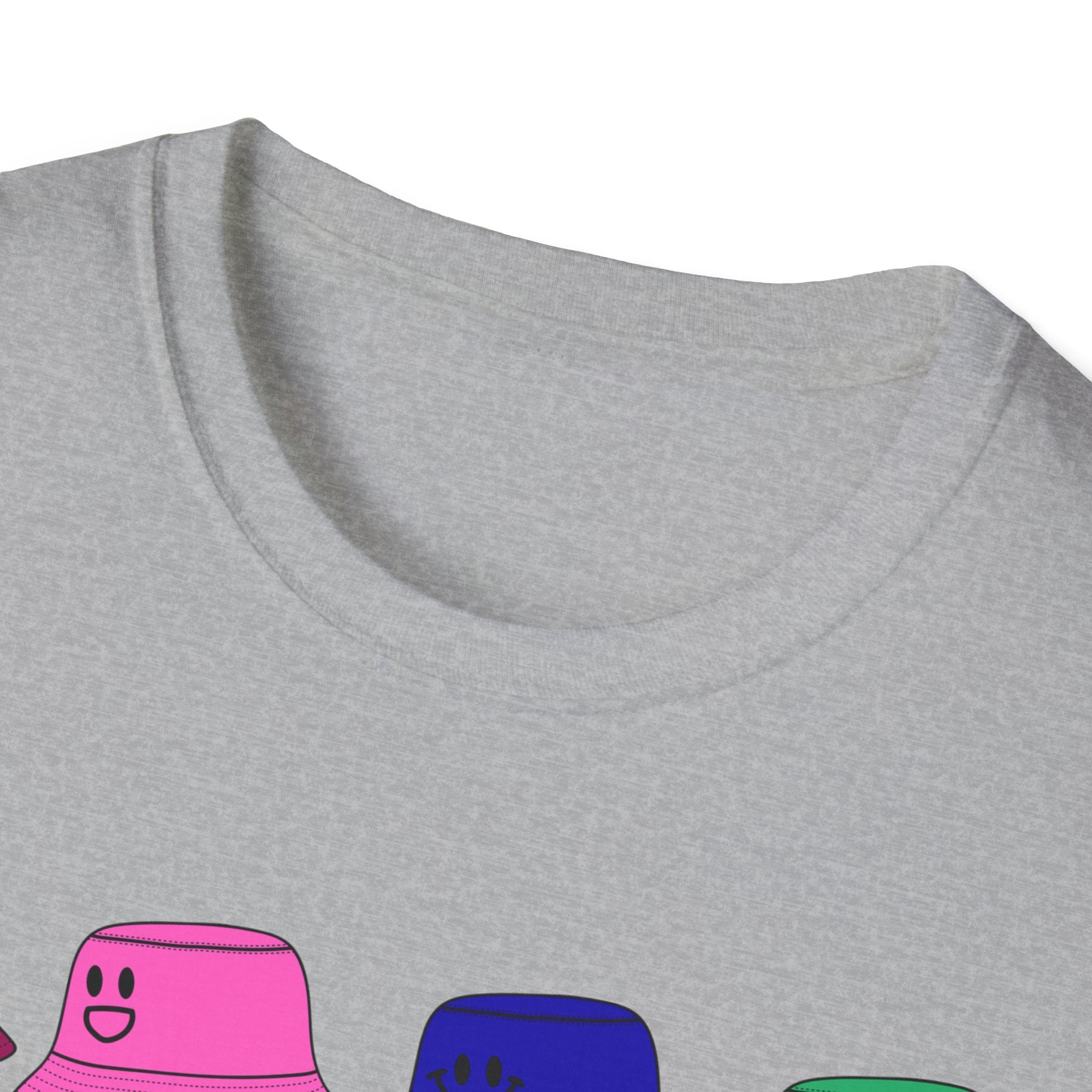 Bucket Hat  T-Shirt — Colorful Smiley Hats