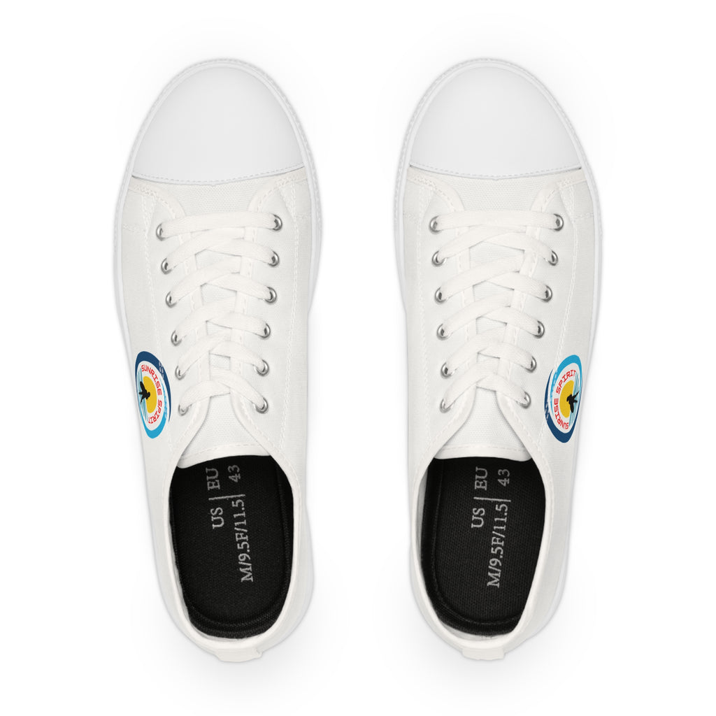 Men's Low Top Sneakers — Sunset Surf Patch Casual Canvas Shoes