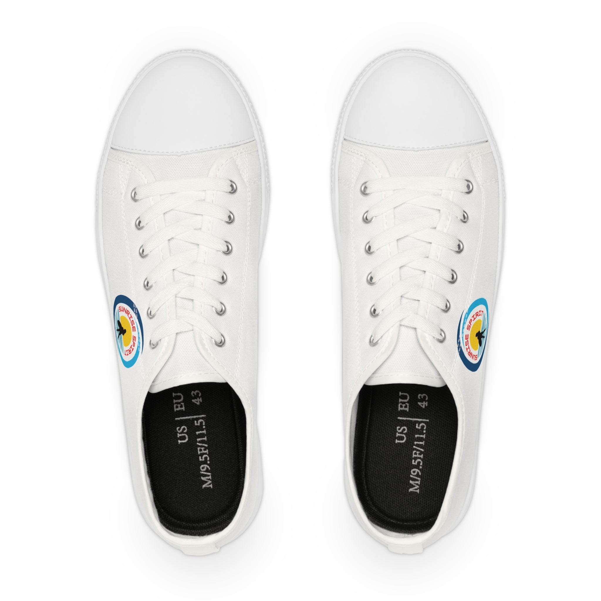 Men's Low Top Sneakers — Sunset Surf Patch Casual Canvas Shoes