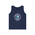 Oceanic League Tank Top — Retro Wave Surf Emblem