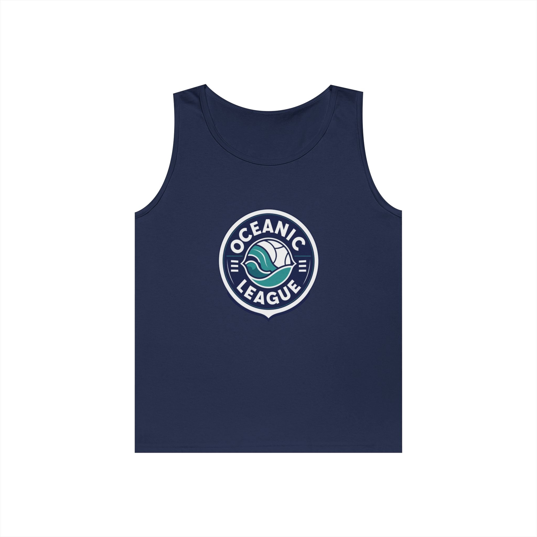 Oceanic League Tank Top — Retro Wave Surf Emblem