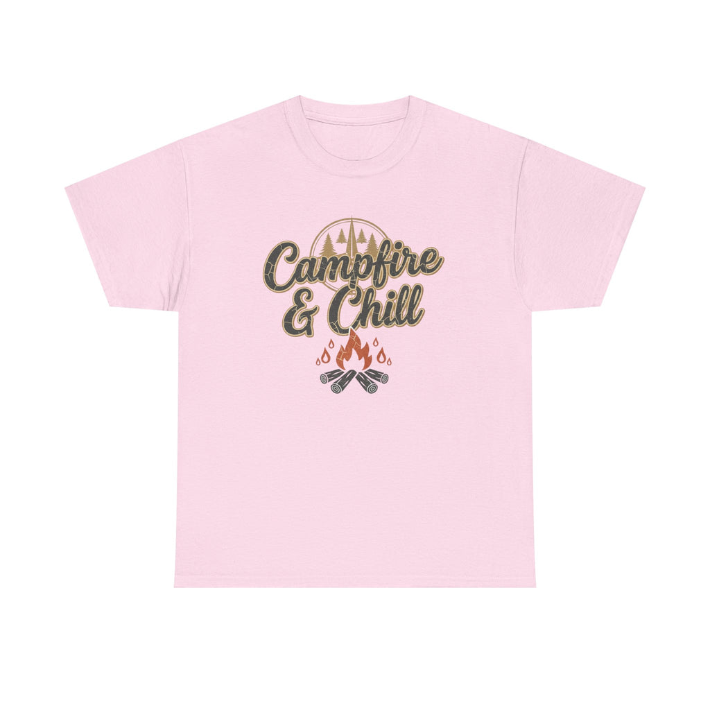 Campfire & Chill Tee — Cozy Outdoor Camping T-Shirt