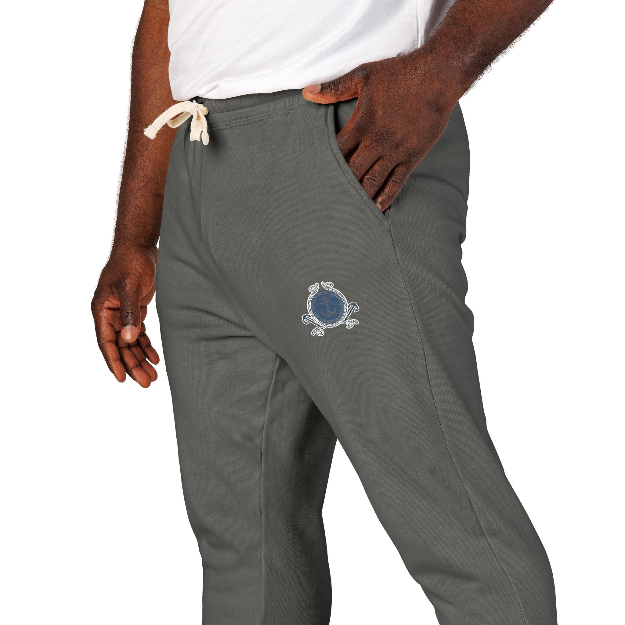 Nautical Anchor-Fleece Cozy Casual Joggers