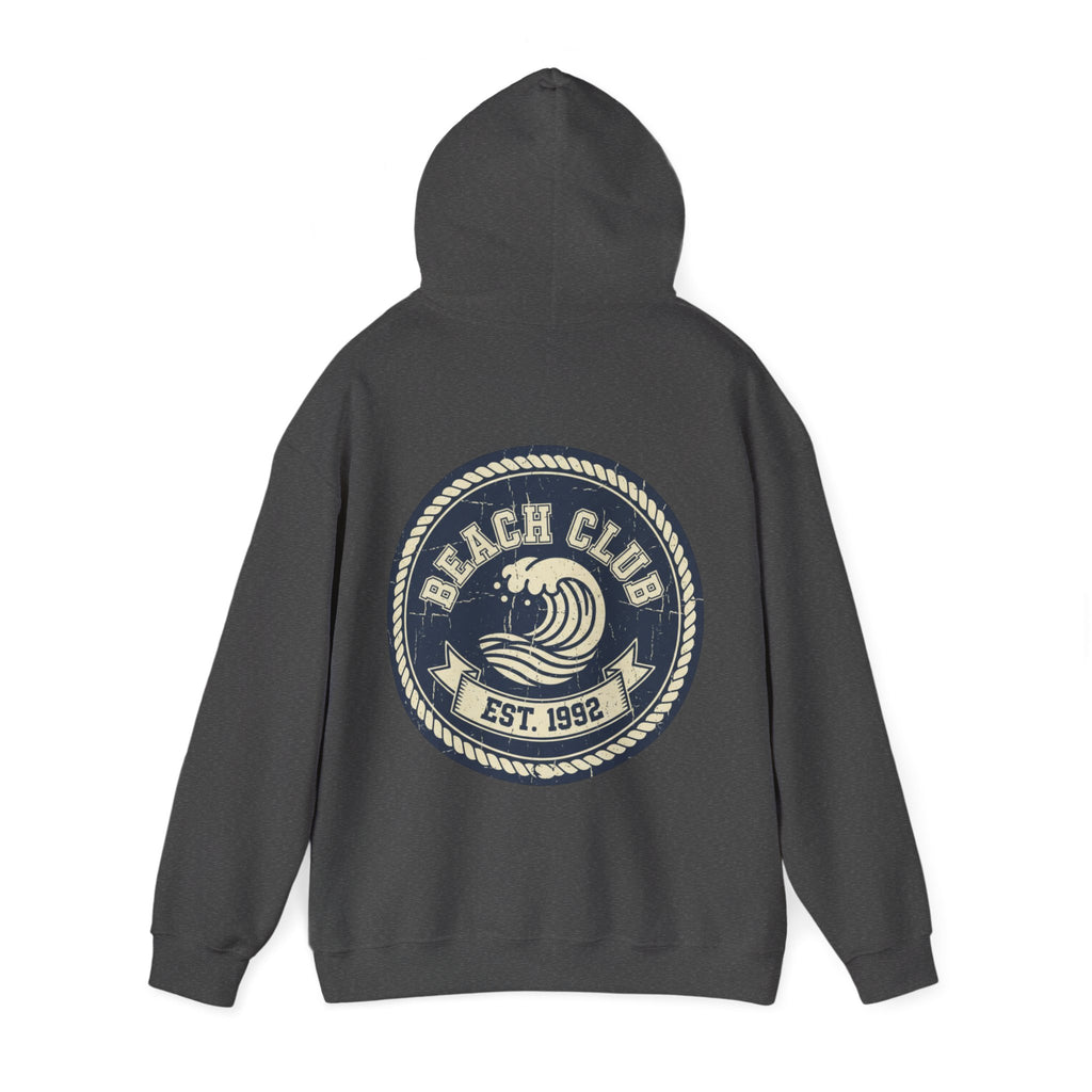 Beach Club Hoodie — Vintage Wave Graphic Pullover (Est. 1992)
