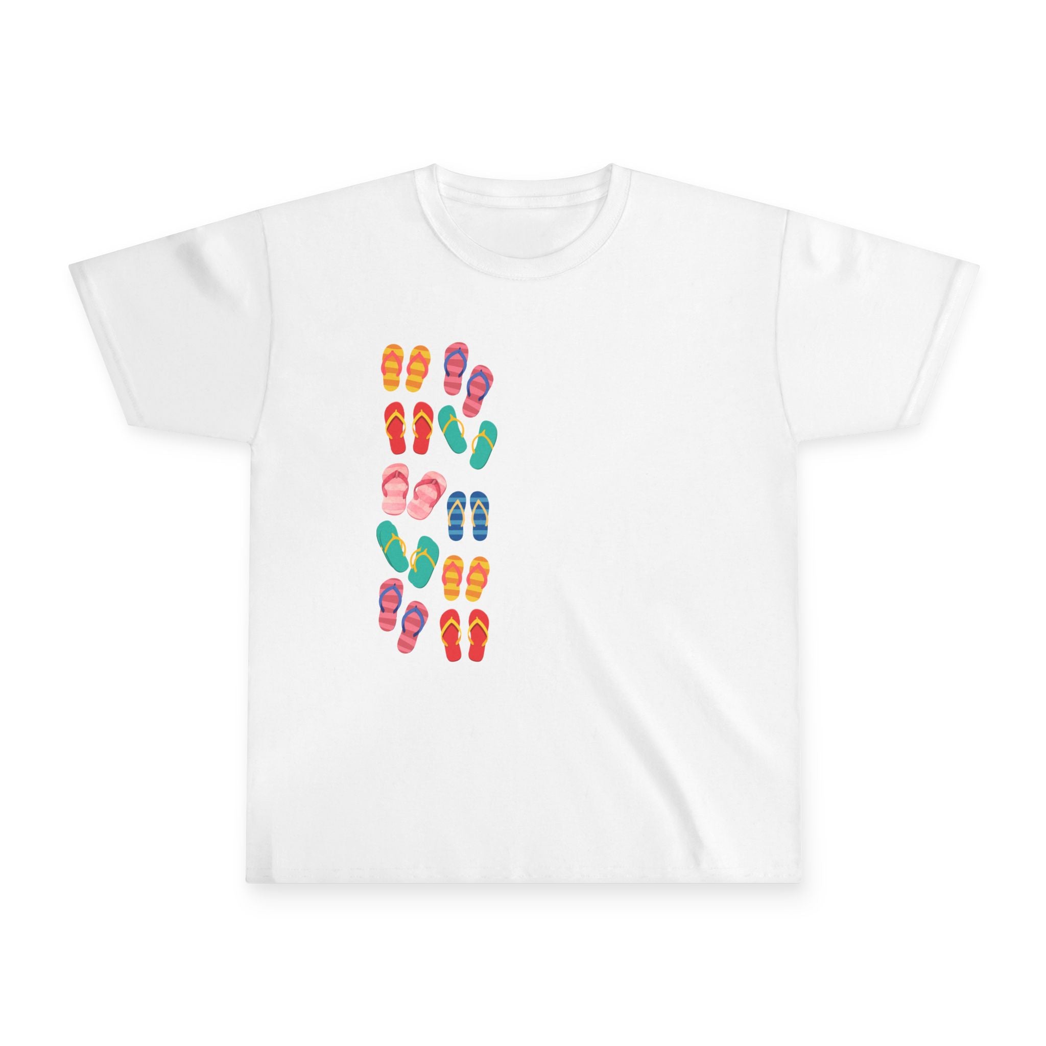 Youth Tee — Colorful Flip Flop Print Kids' Summer T-Shirt
