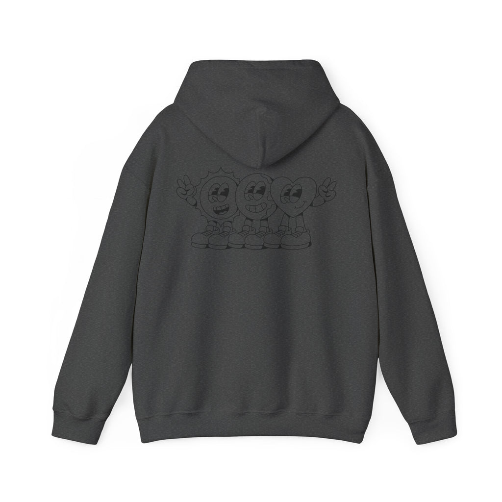 Smiley Trio Hoodie — Retro Cartoon Characters Pullover