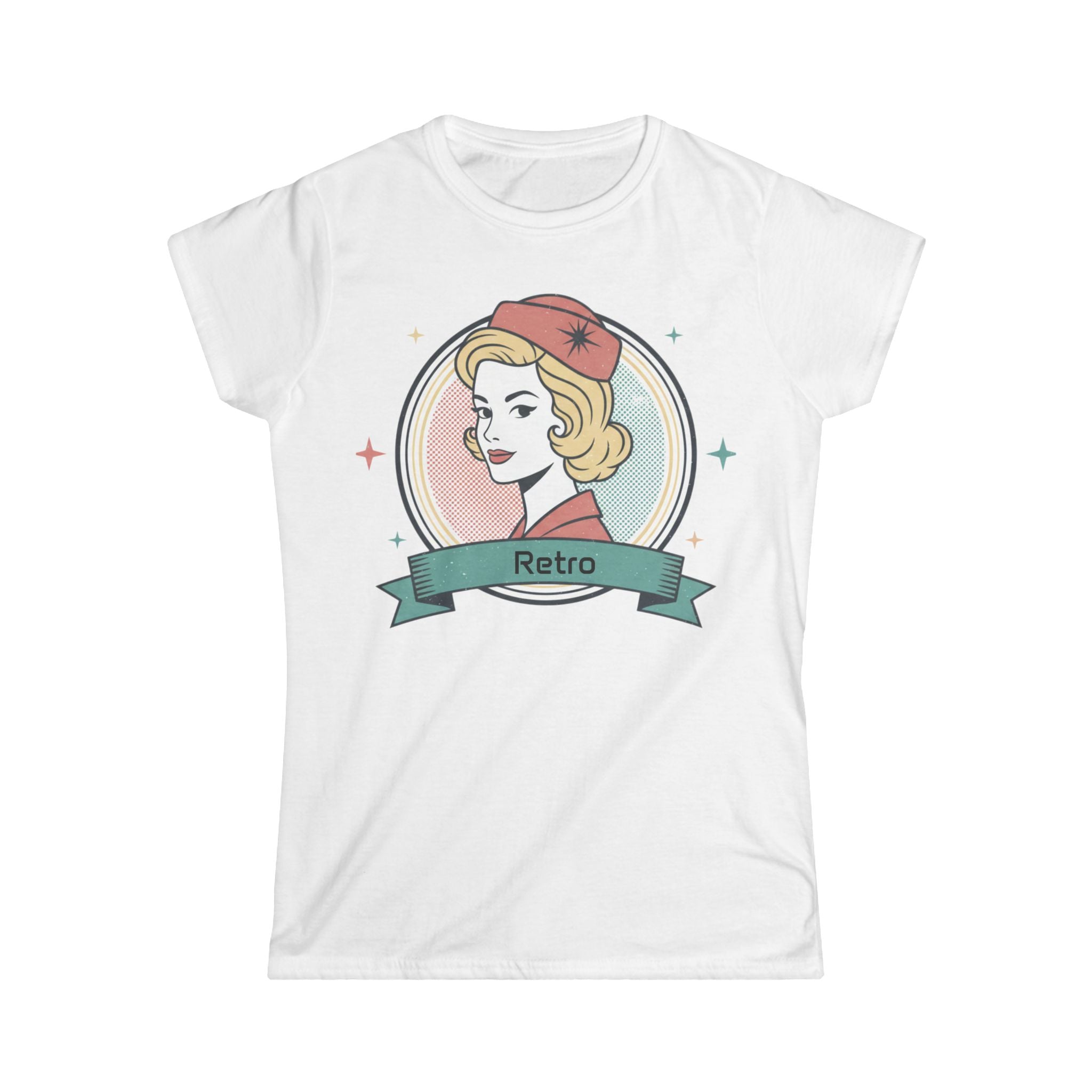 Retro Pin-Up Women's Tee — 'Retro' Ribbon Badge