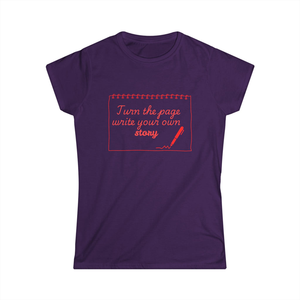 Women's Tee — "Turn the Page, Write Your Own Story" Inspirational Graphic