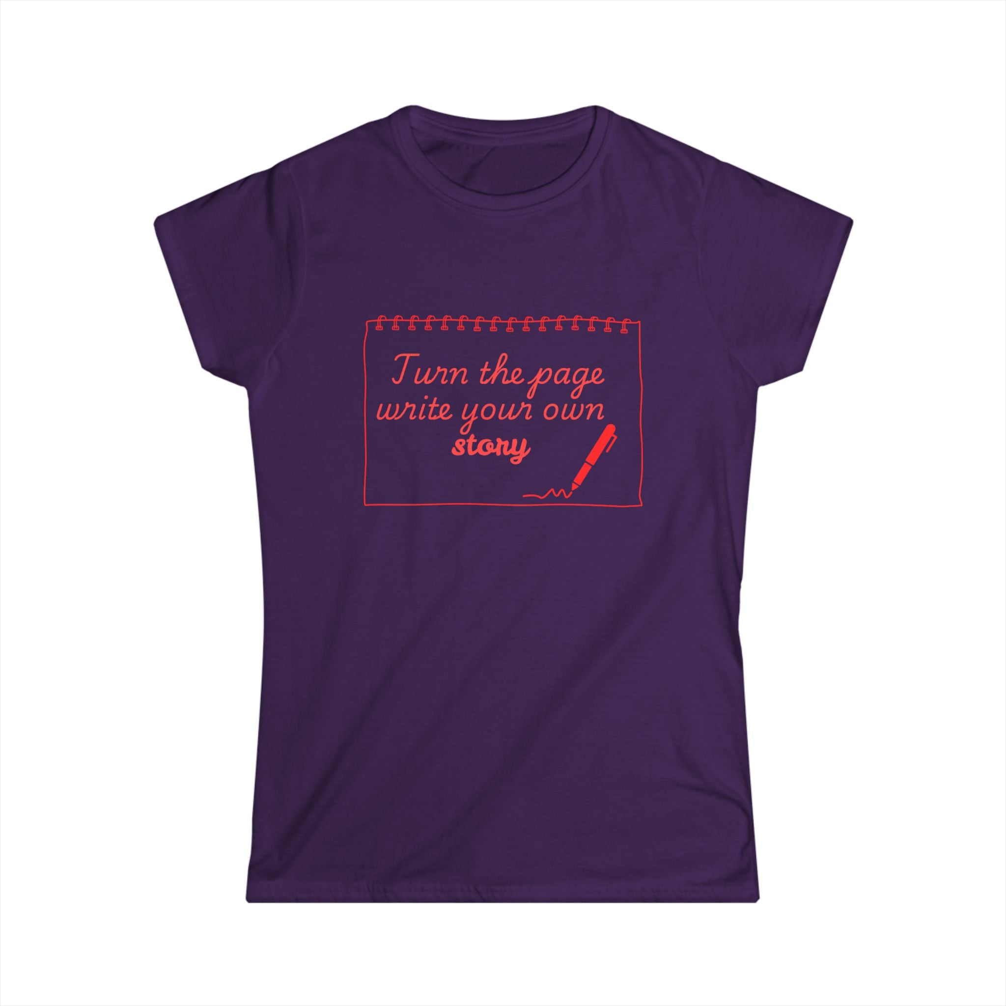 Women's Tee — "Turn the Page, Write Your Own Story" Inspirational Graphic