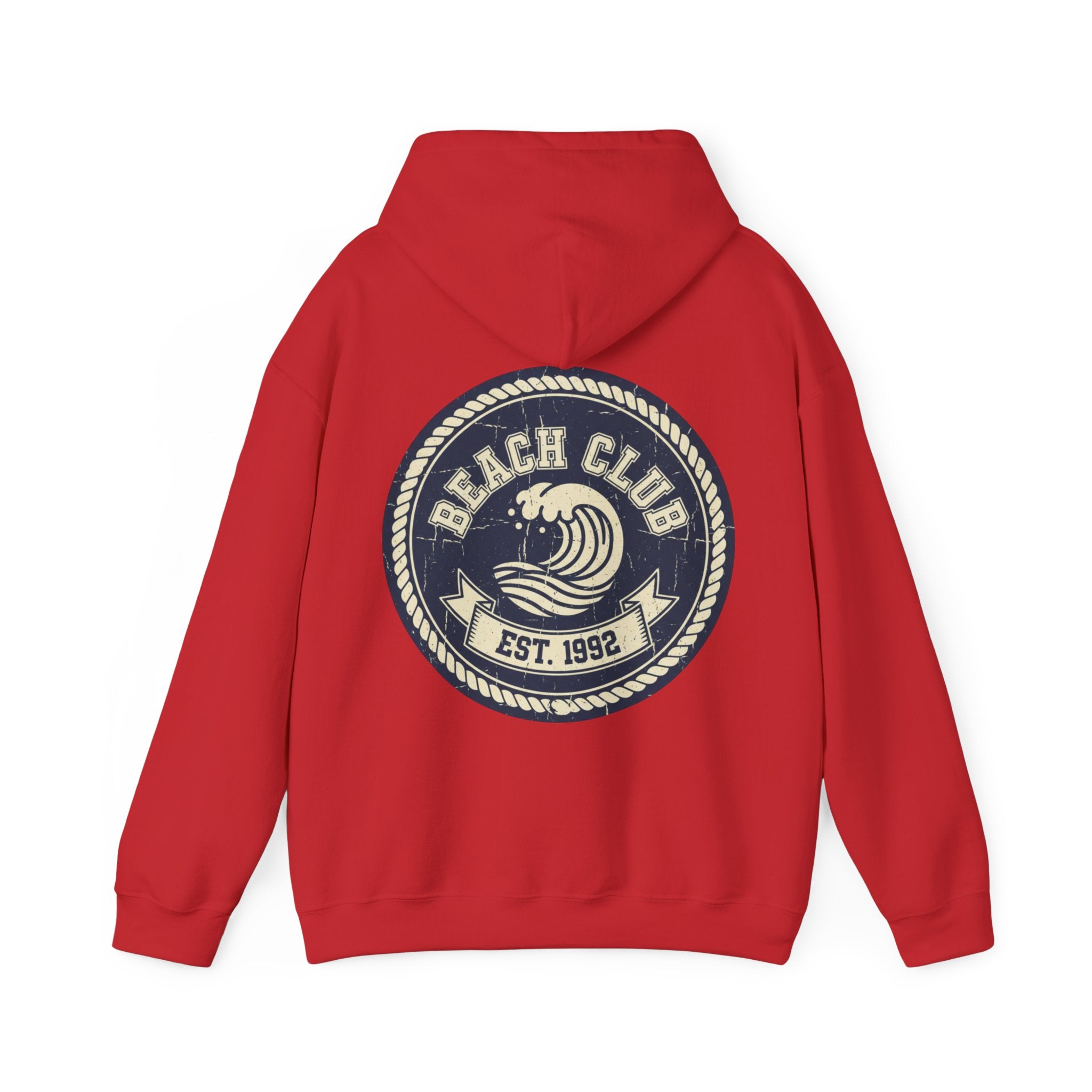 Beach Club Hoodie — Vintage Wave Graphic Pullover (Est. 1992)