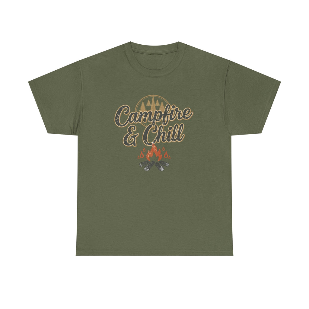 Campfire & Chill Tee — Cozy Outdoor Camping T-Shirt