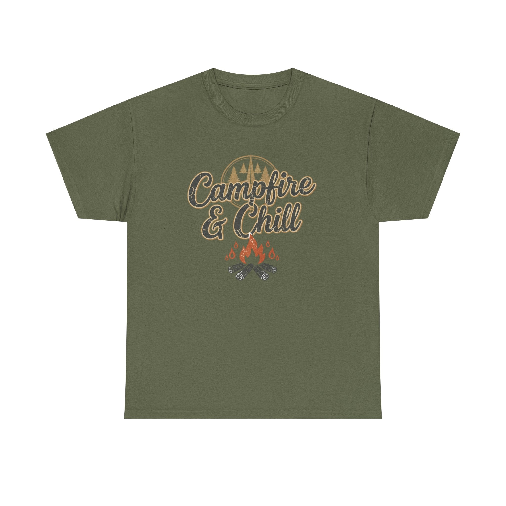 Campfire & Chill Tee — Cozy Outdoor Camping T-Shirt
