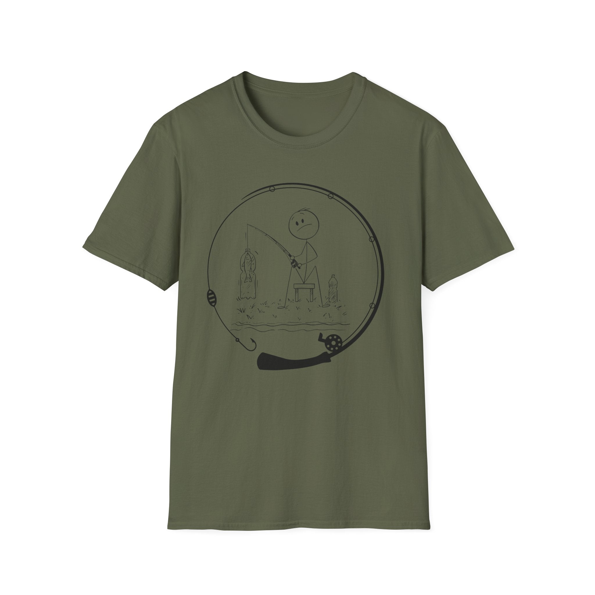 Stick man Fishing  Tee