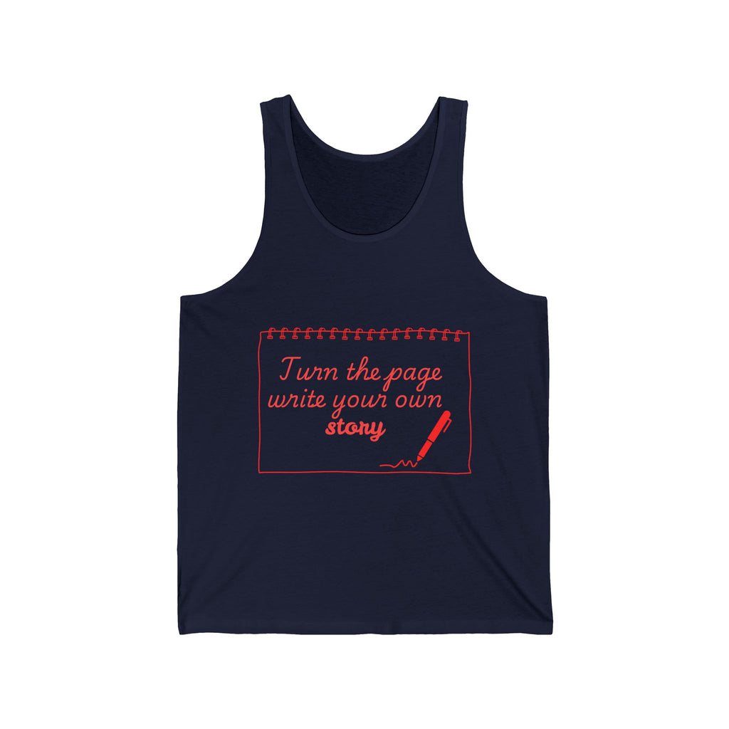 Tank — "Turn the page, write your own story" Inspirational Writing Tank Top