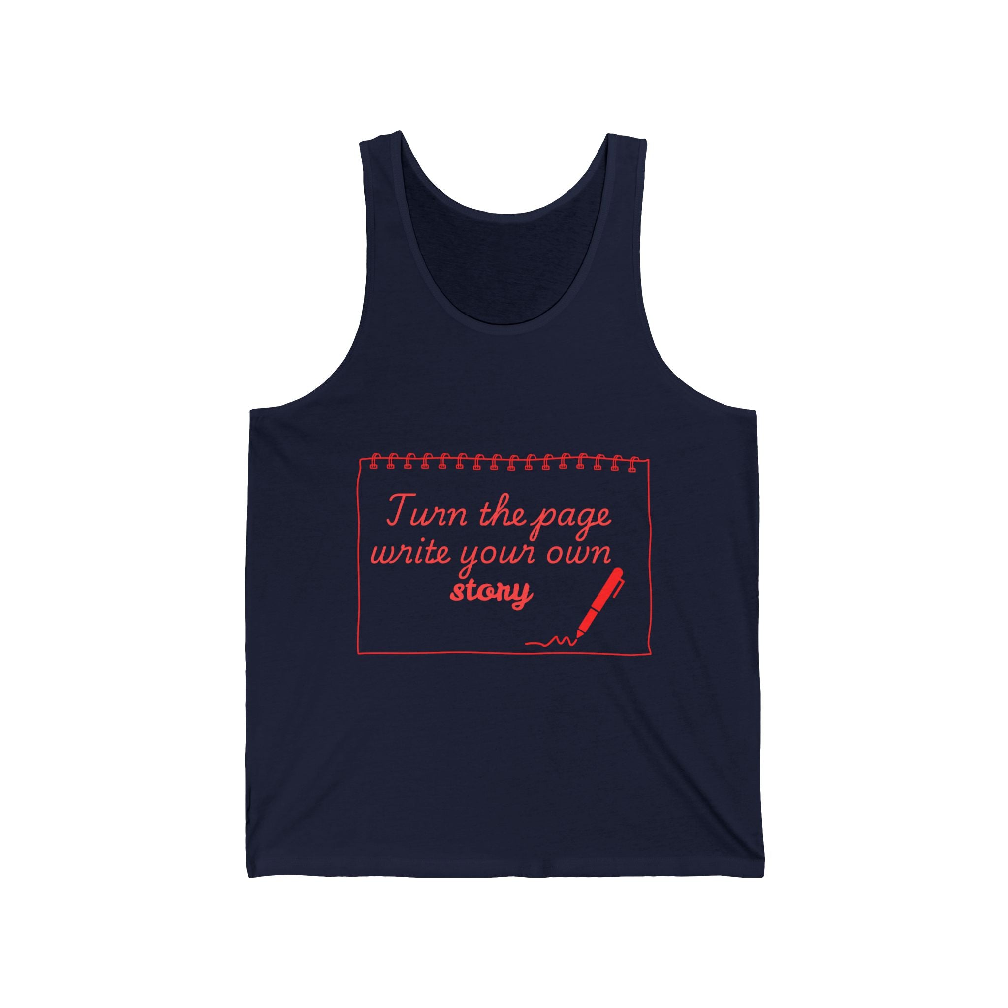 Tank — "Turn the page, write your own story" Inspirational Writing Tank Top