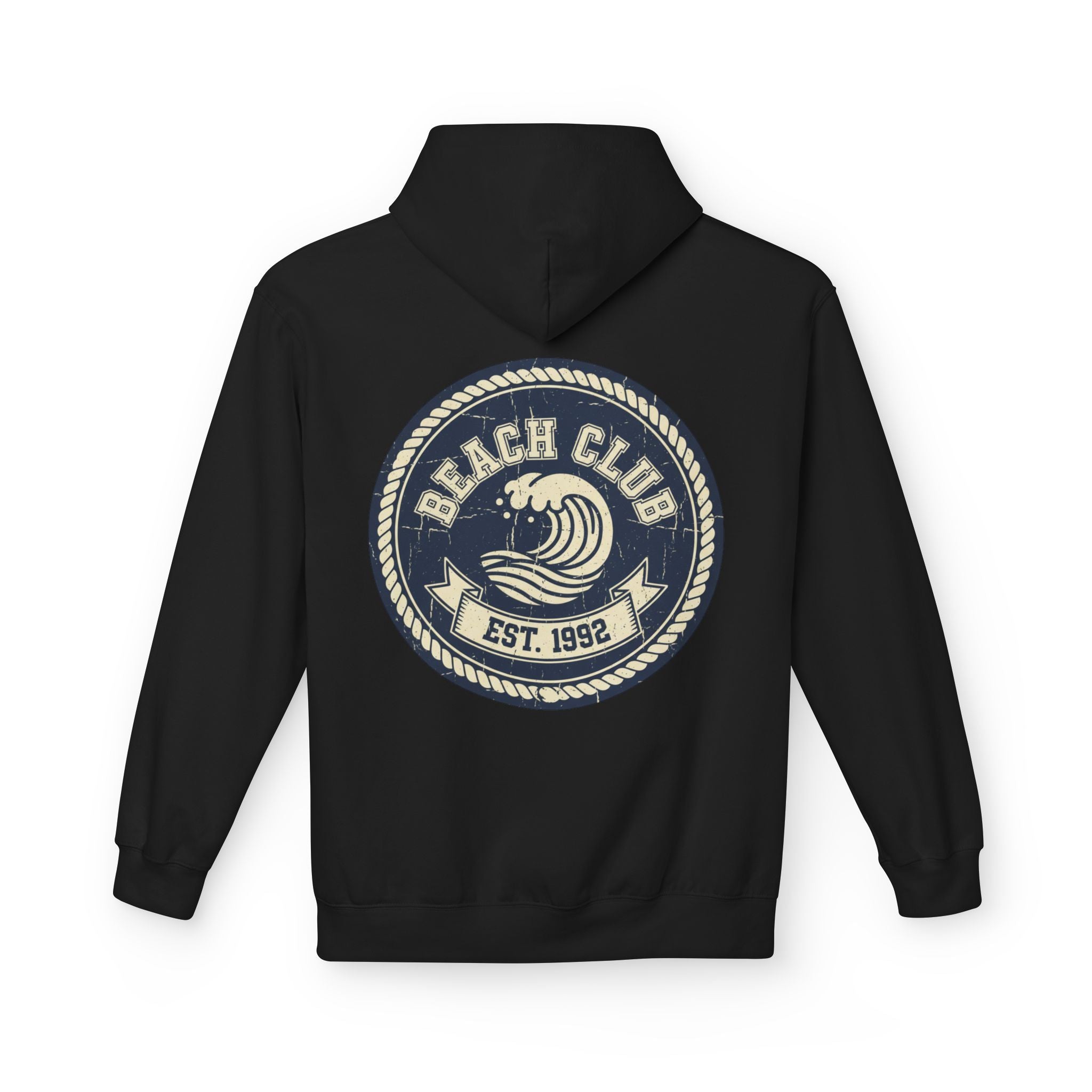 Beach Club Hoodie — Retro Surf Crest "Est. 1992"