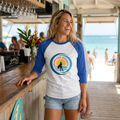 Sunrise Spirit Baseball Tee — Surfer Retro Graphic Raglan
