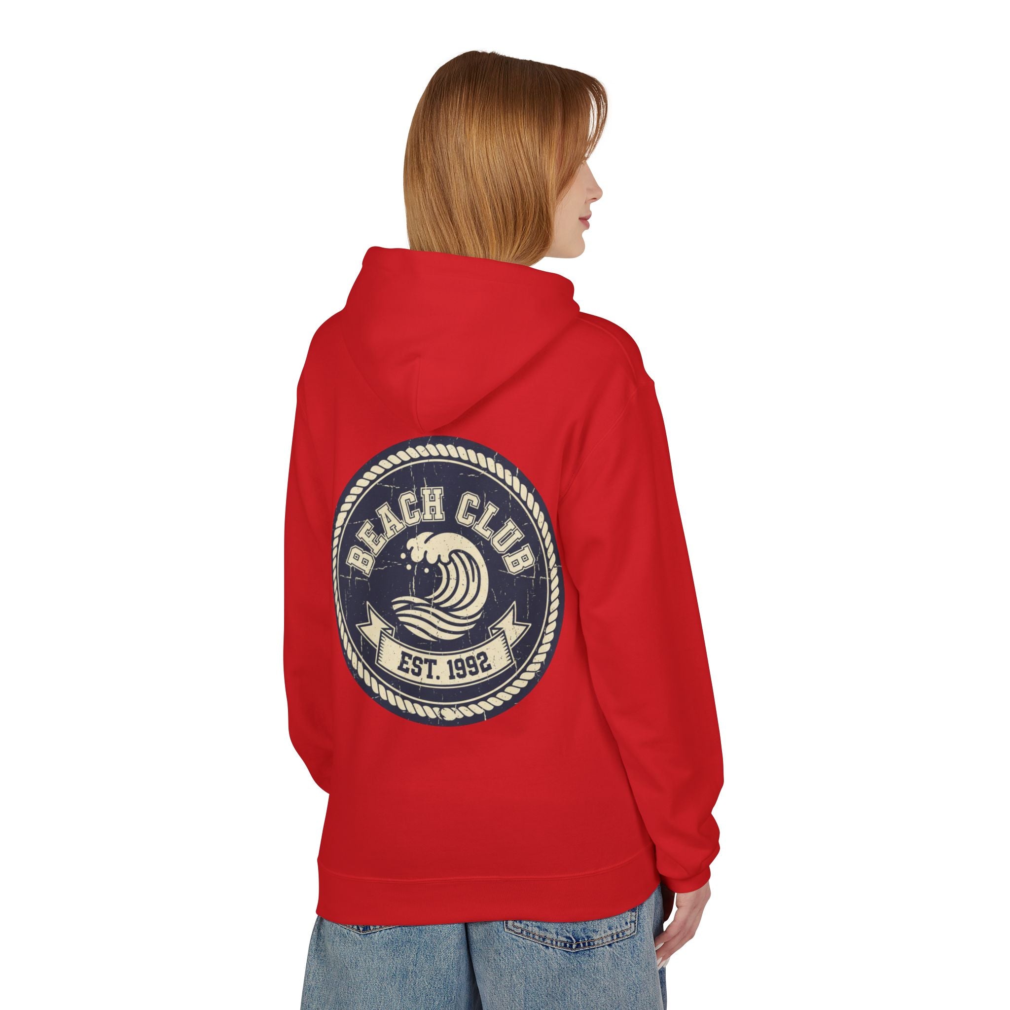 Beach Club Hoodie — Retro Surf Crest "Est. 1992"