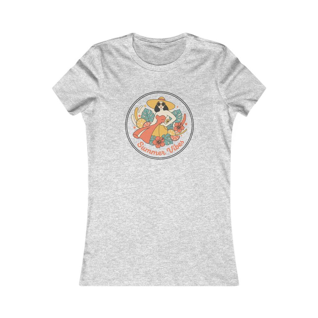 Summer Vibes Women's Tee — Retro Floral Sunbathing Graphic