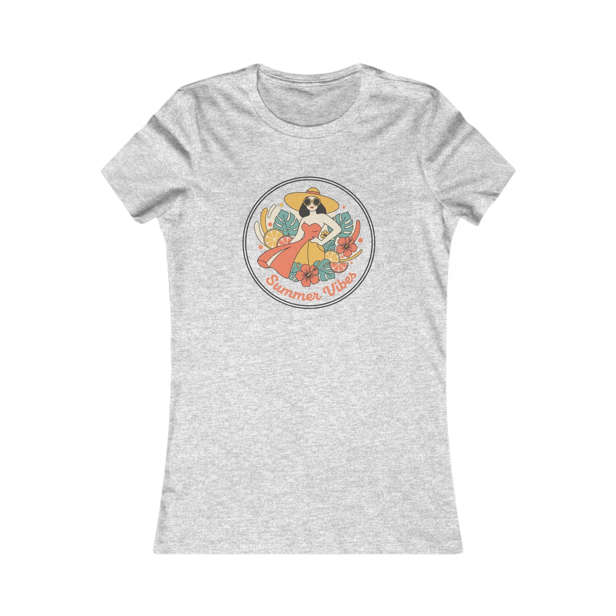 Summer Vibes Women's Tee — Retro Floral Sunbathing Graphic