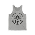 Sunrise Waves Tank Top — Minimal Beach Graphic Summer Tank