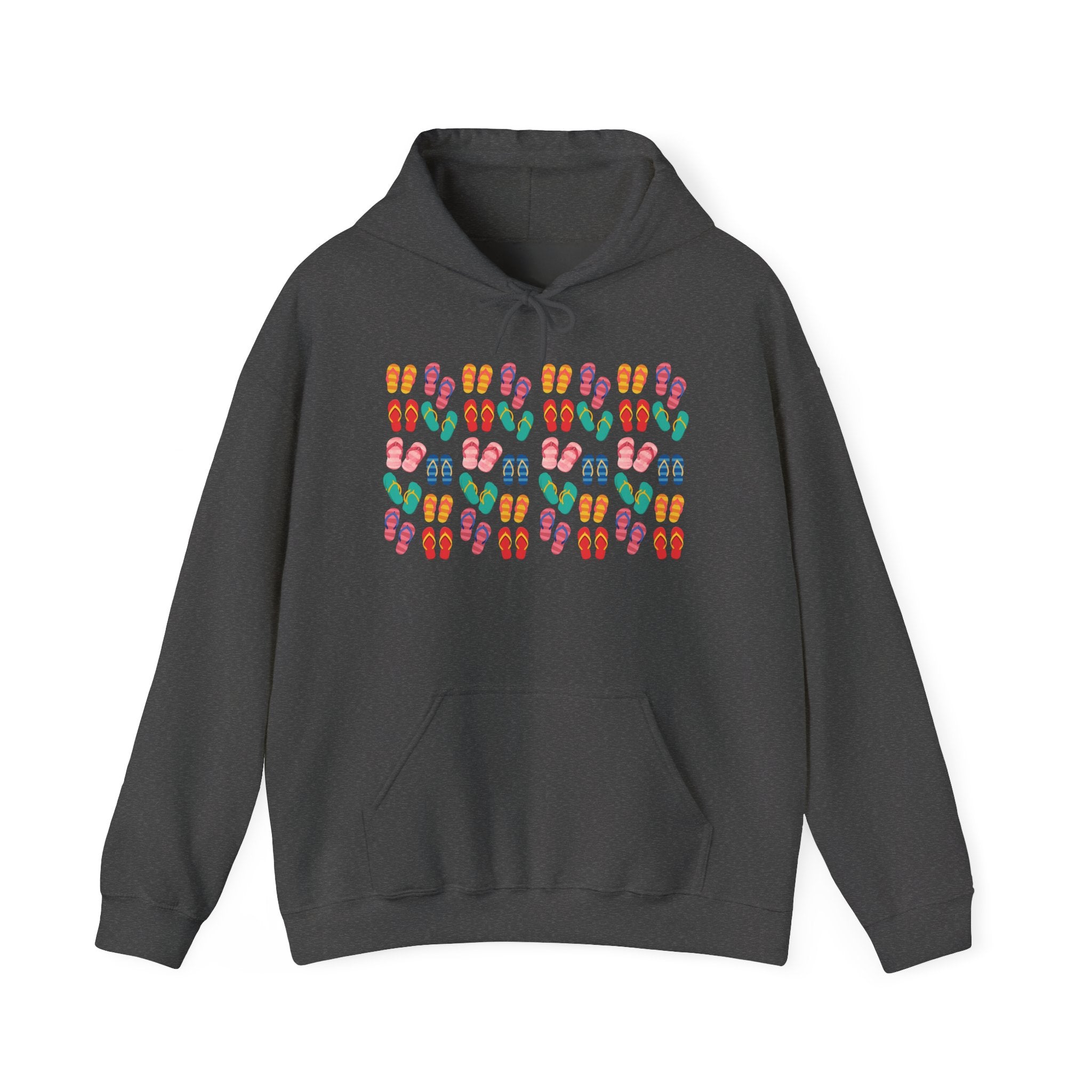 Flip-Flop Pattern Hoodie — Colorful Summer Beach Flip Flop Graphic Sweatshirt