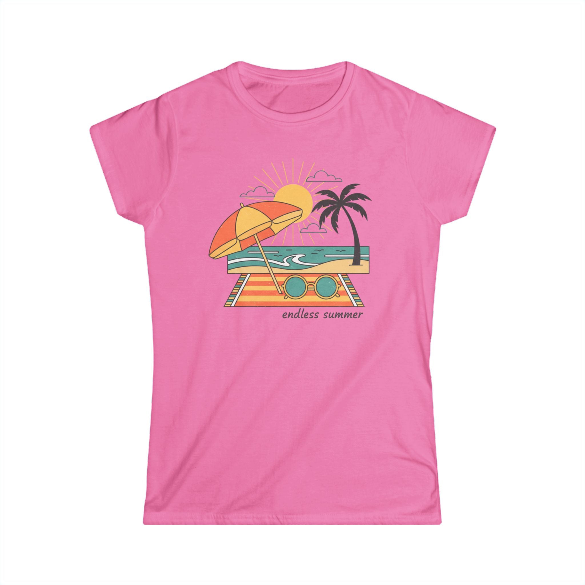 Endless Summer Women's Tee — Retro Beach Palm Tree Graphic T-Shirt