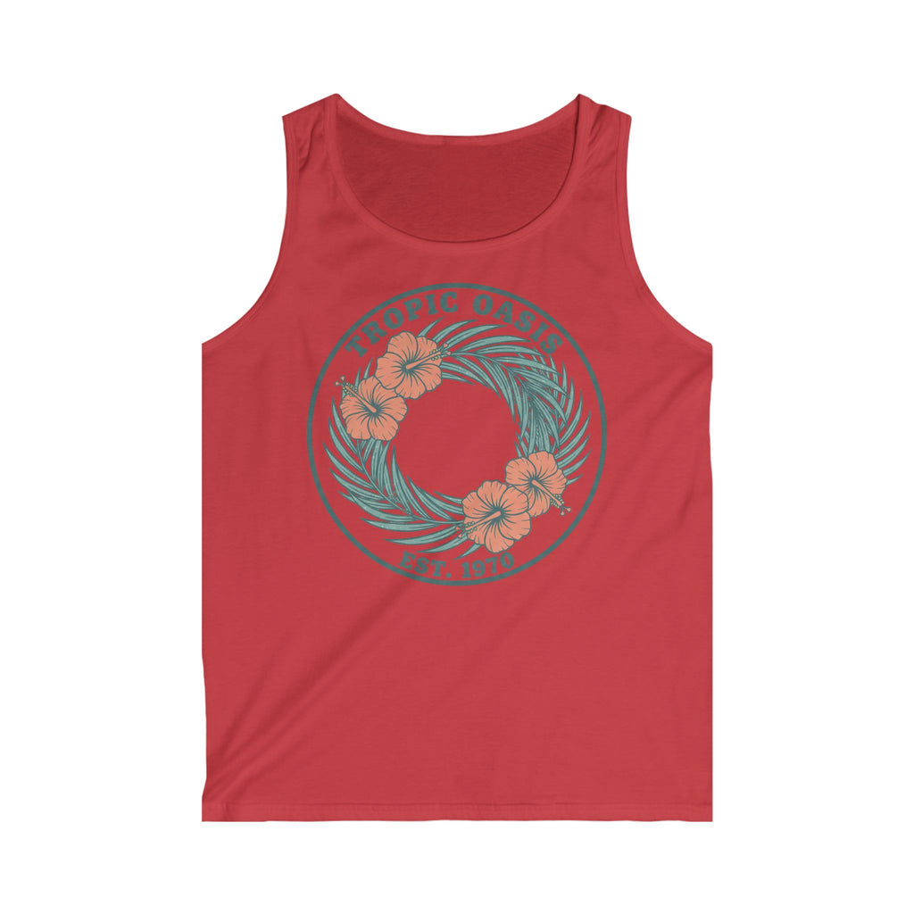 Tropical Oasis Tank Top — 'Tropic Oasis Est. 1970' Floral Beach Vest