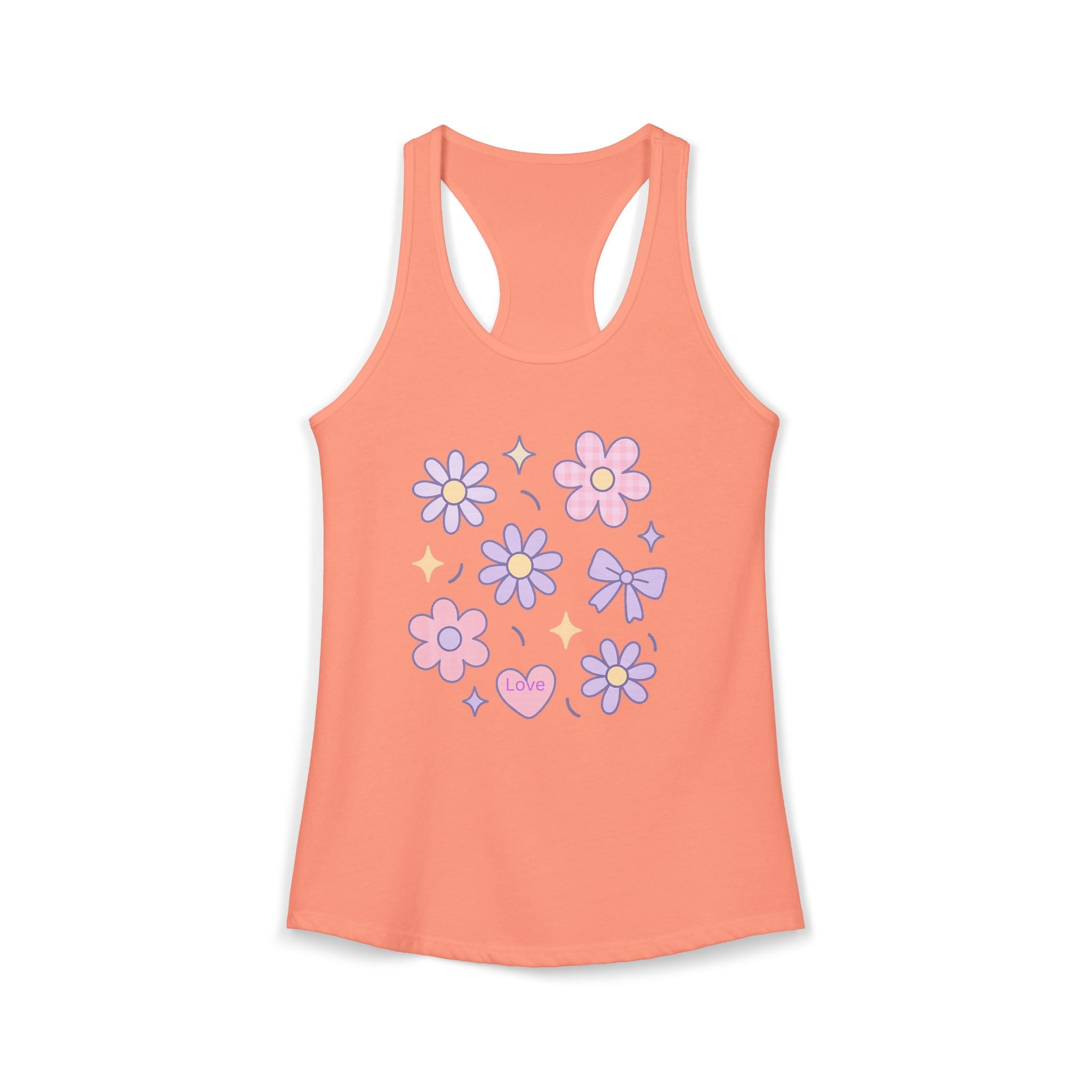 Women's Ideal Racerback Tank Flower Love
