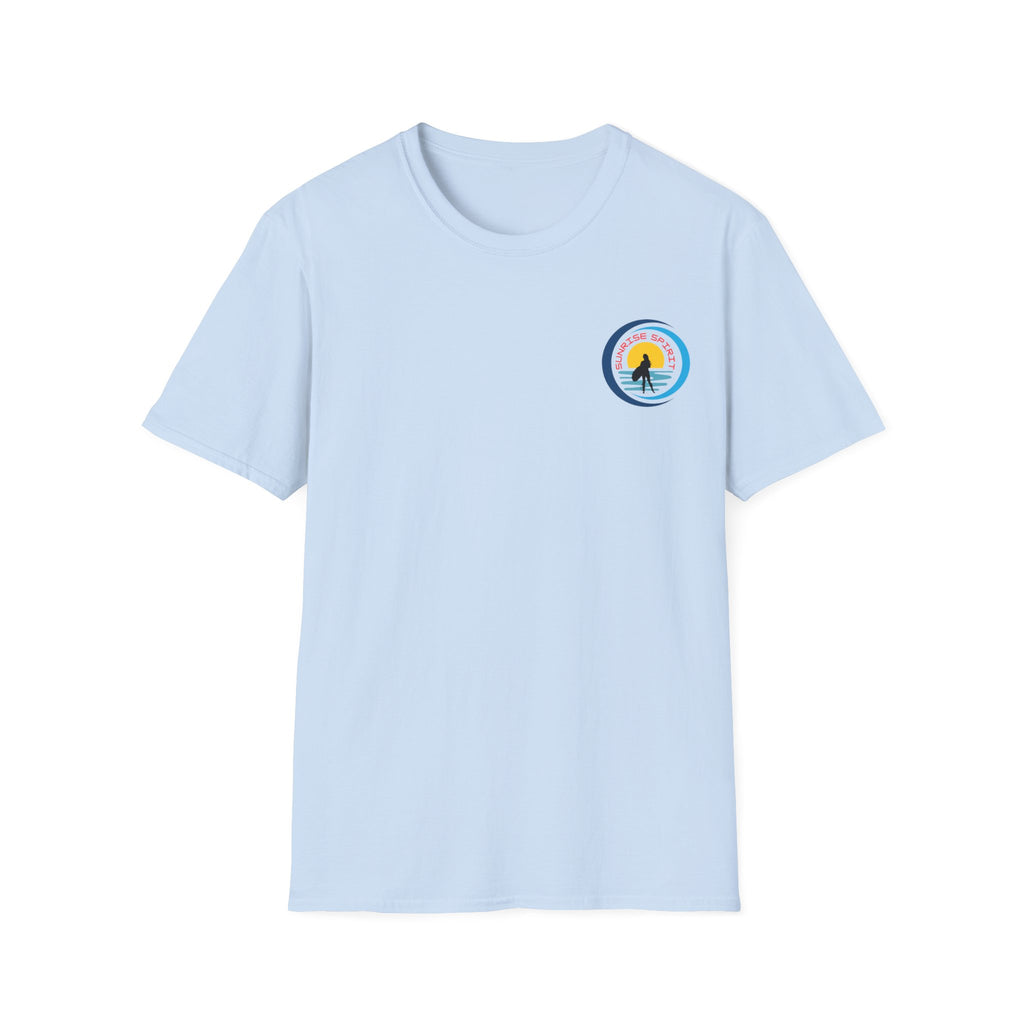 Sunset Surfing Women T-Shirt — Female Surfer Looking Into Sunset