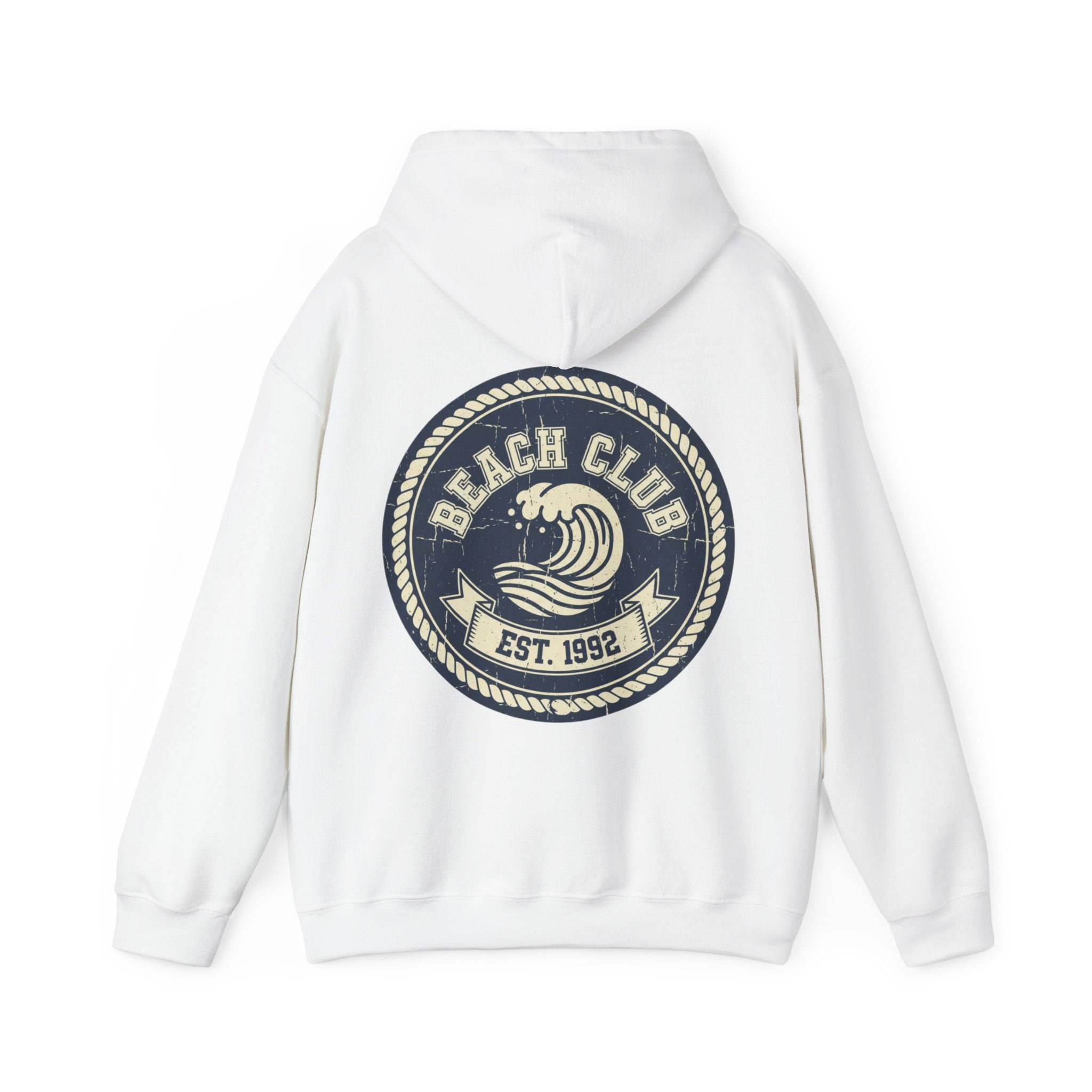 Beach Club Hoodie — Vintage Wave Graphic Pullover (Est. 1992)