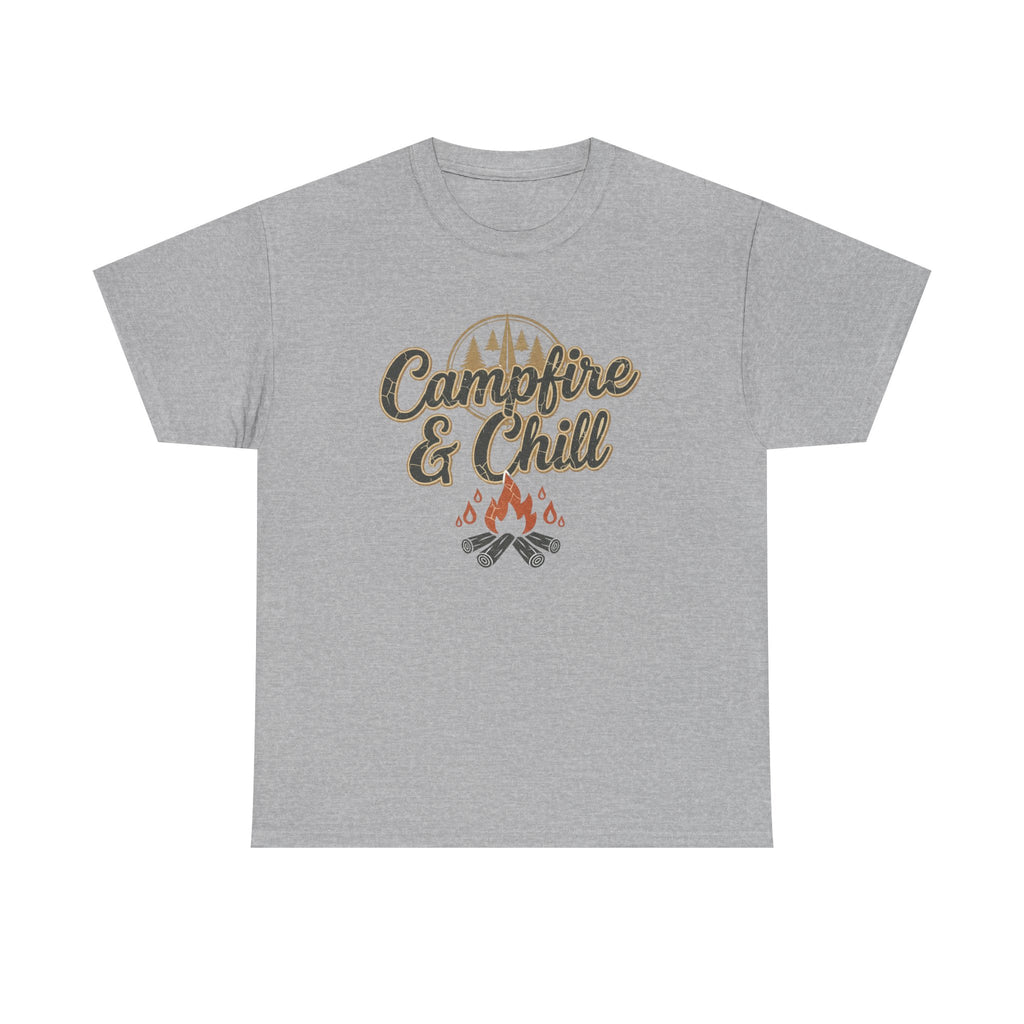 Campfire & Chill Tee — Cozy Outdoor Camping T-Shirt