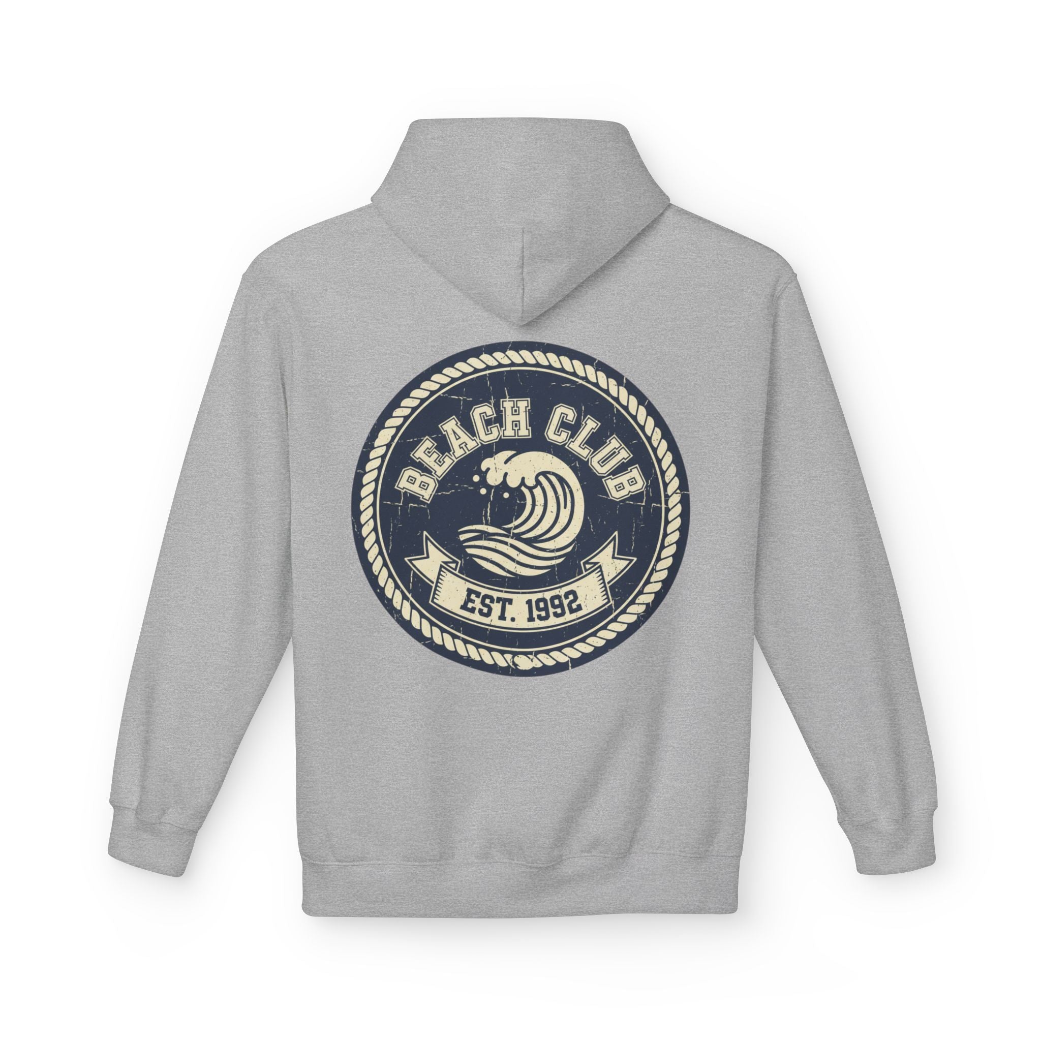 Beach Club Hoodie — Retro Surf Crest "Est. 1992"