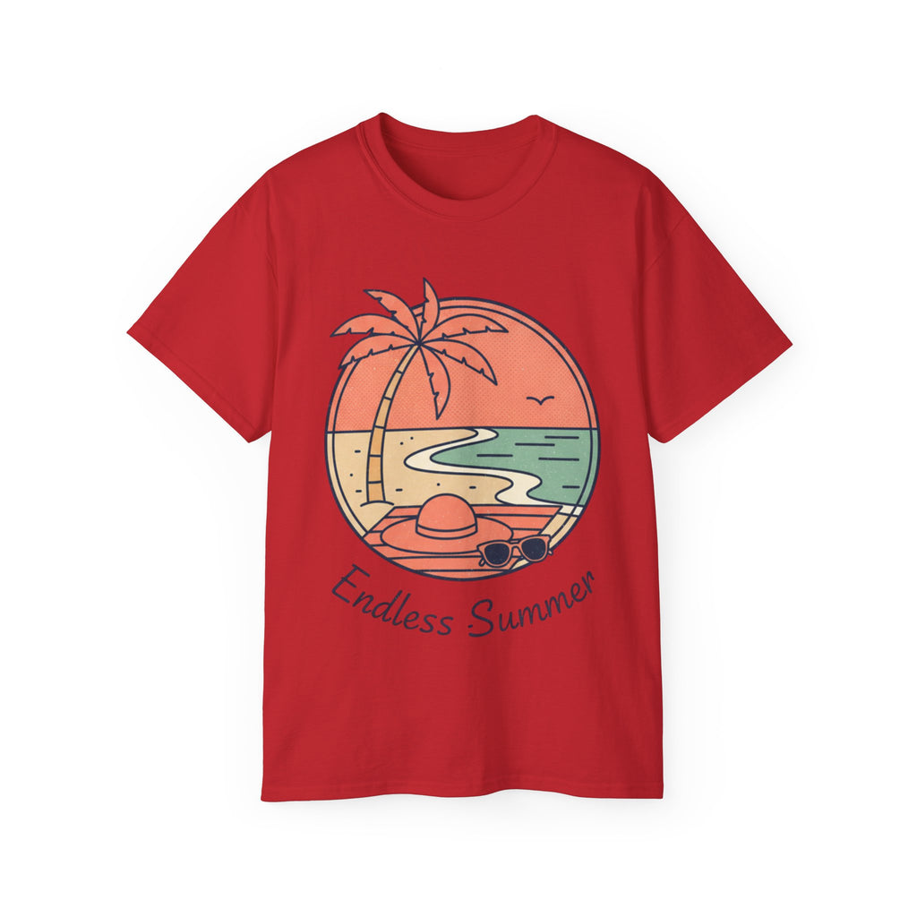 Endless Summer Tee — Retro Beach Palm Tree Graphic T-Shirt
