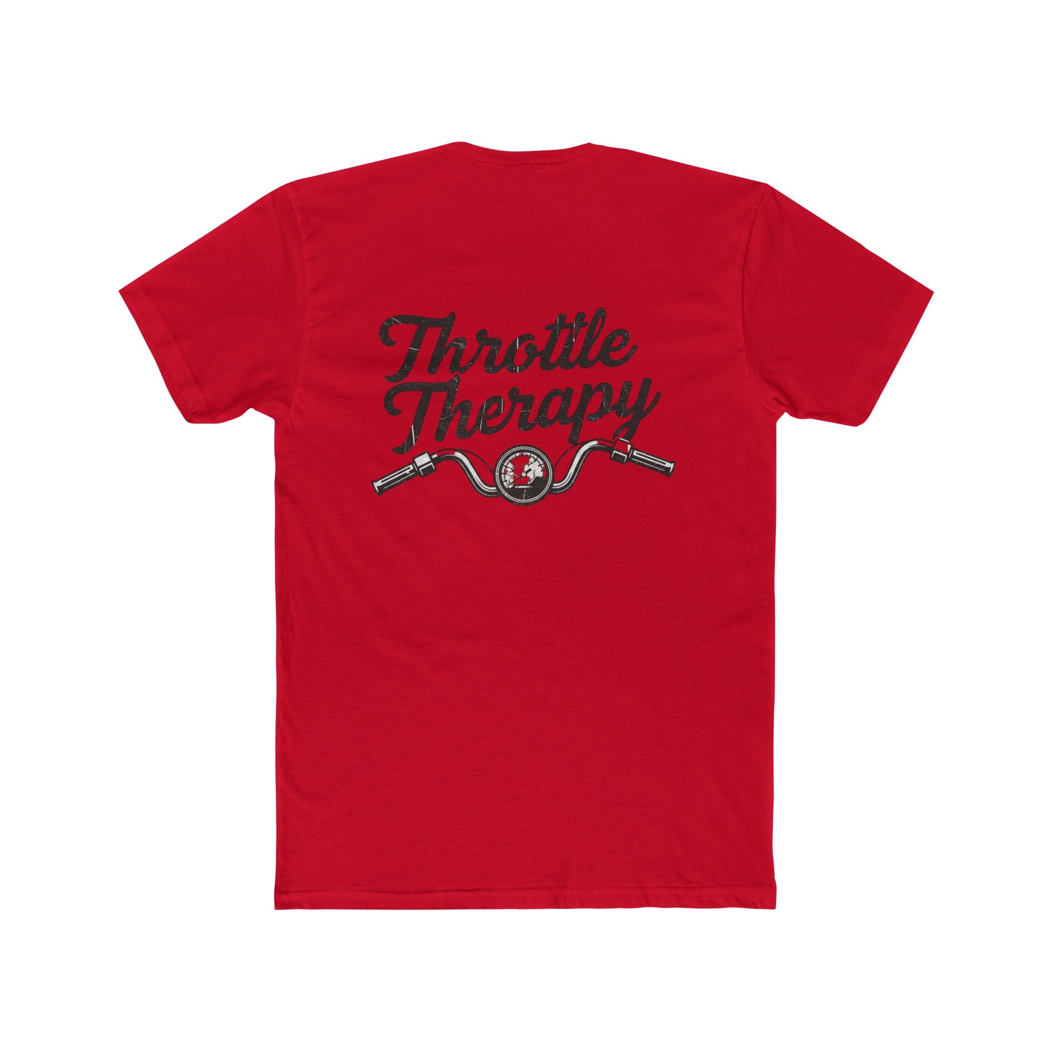 Throttle Therapy T-Shirt — Motorcycle Rider Tee with Handlebars Design