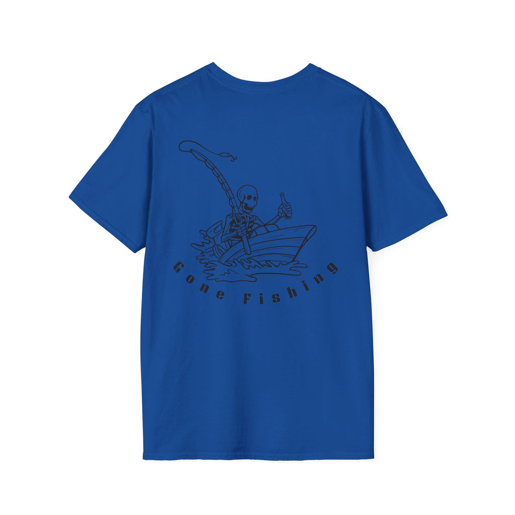 Skeleton Fishing Drunk in a Boat T-Shirt