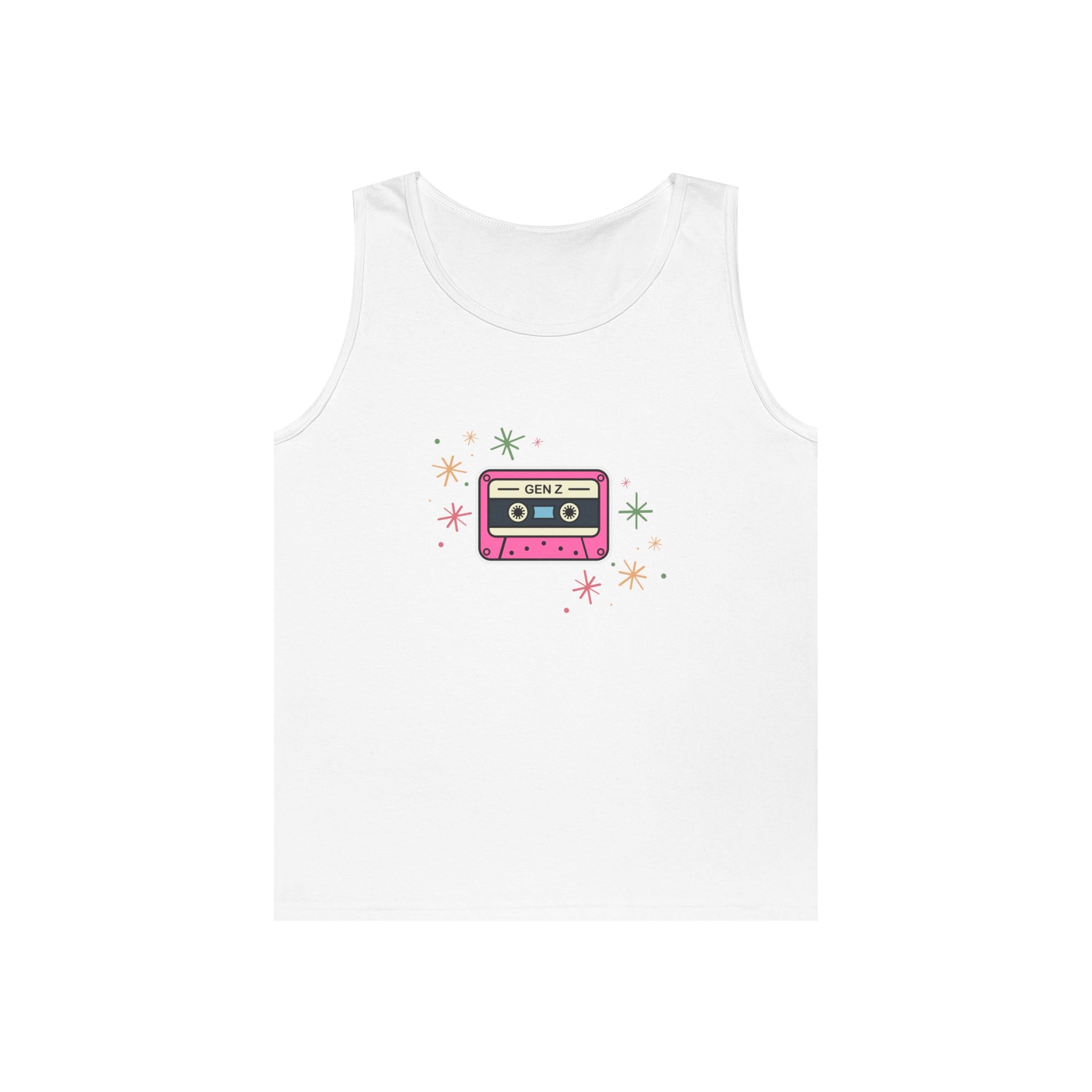 Retro Pink Cassette Tank Top — Vintage 80s Music Graphic