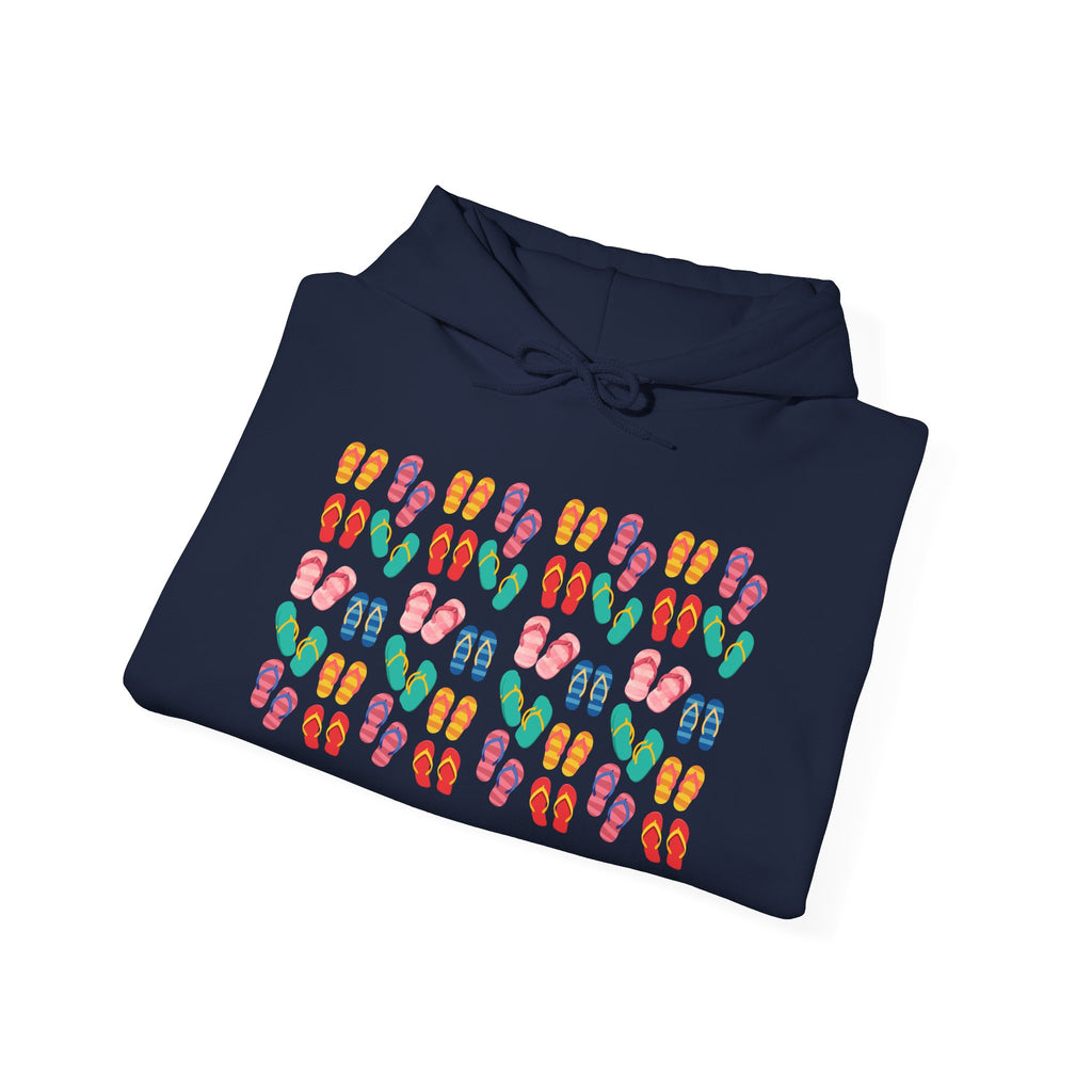 Flip-Flop Pattern Hoodie — Colorful Summer Beach Flip Flop Graphic Sweatshirt