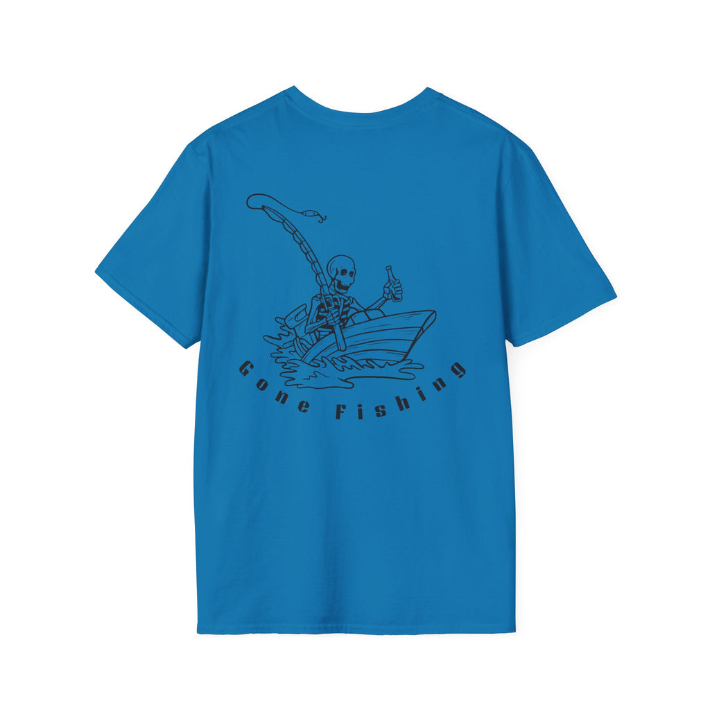 Skeleton Fishing Drunk in a Boat T-Shirt