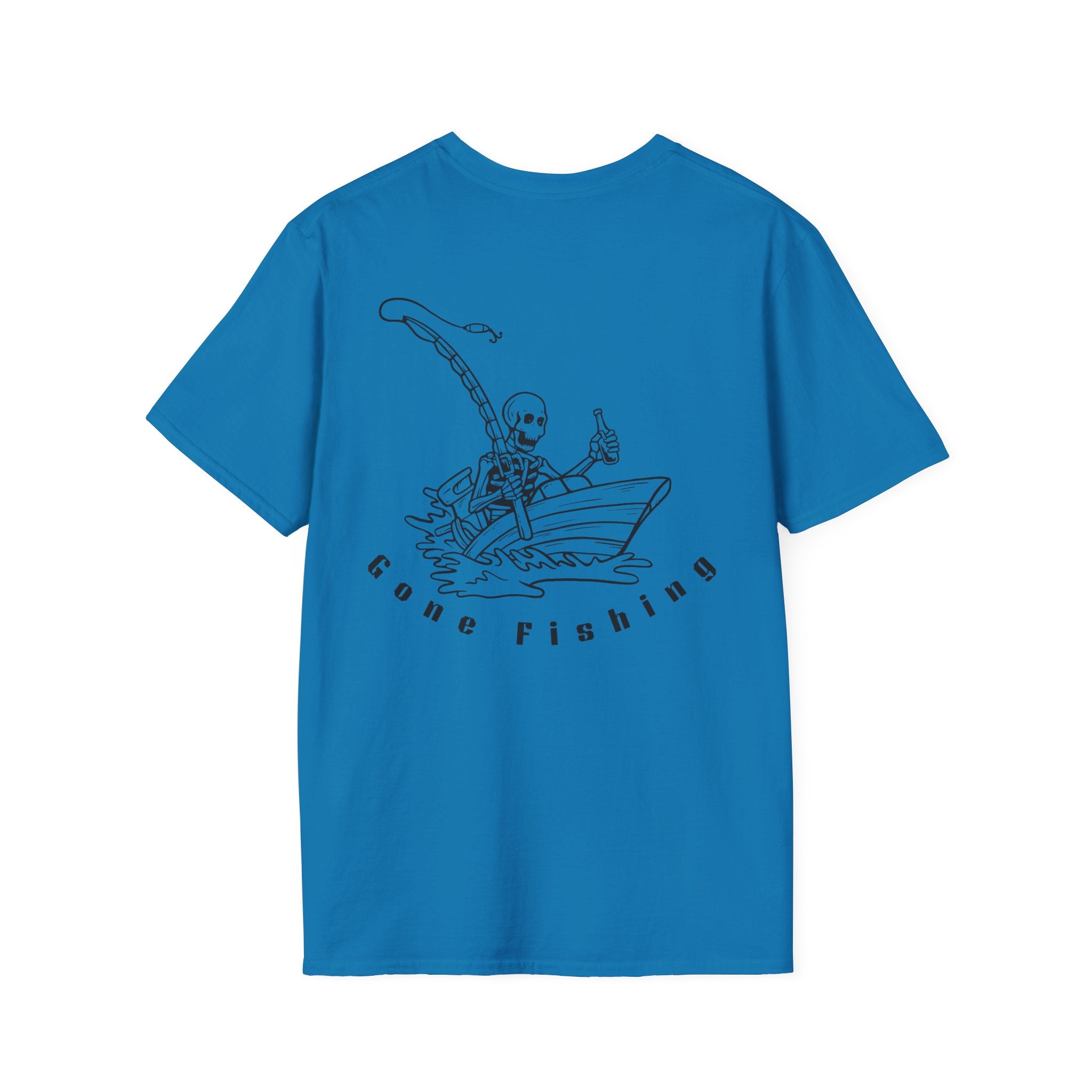 Skeleton Fishing Drunk in a Boat T-Shirt