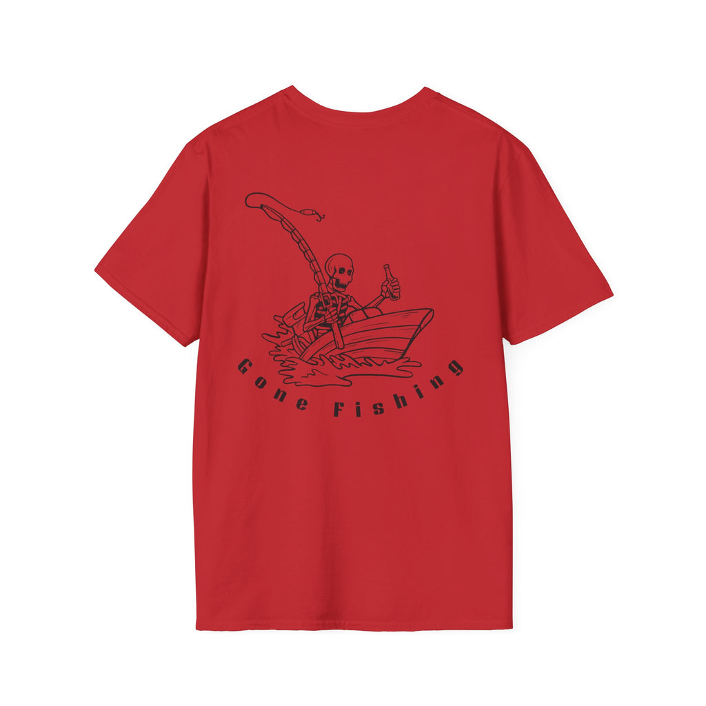 Skeleton Fishing Drunk in a Boat T-Shirt
