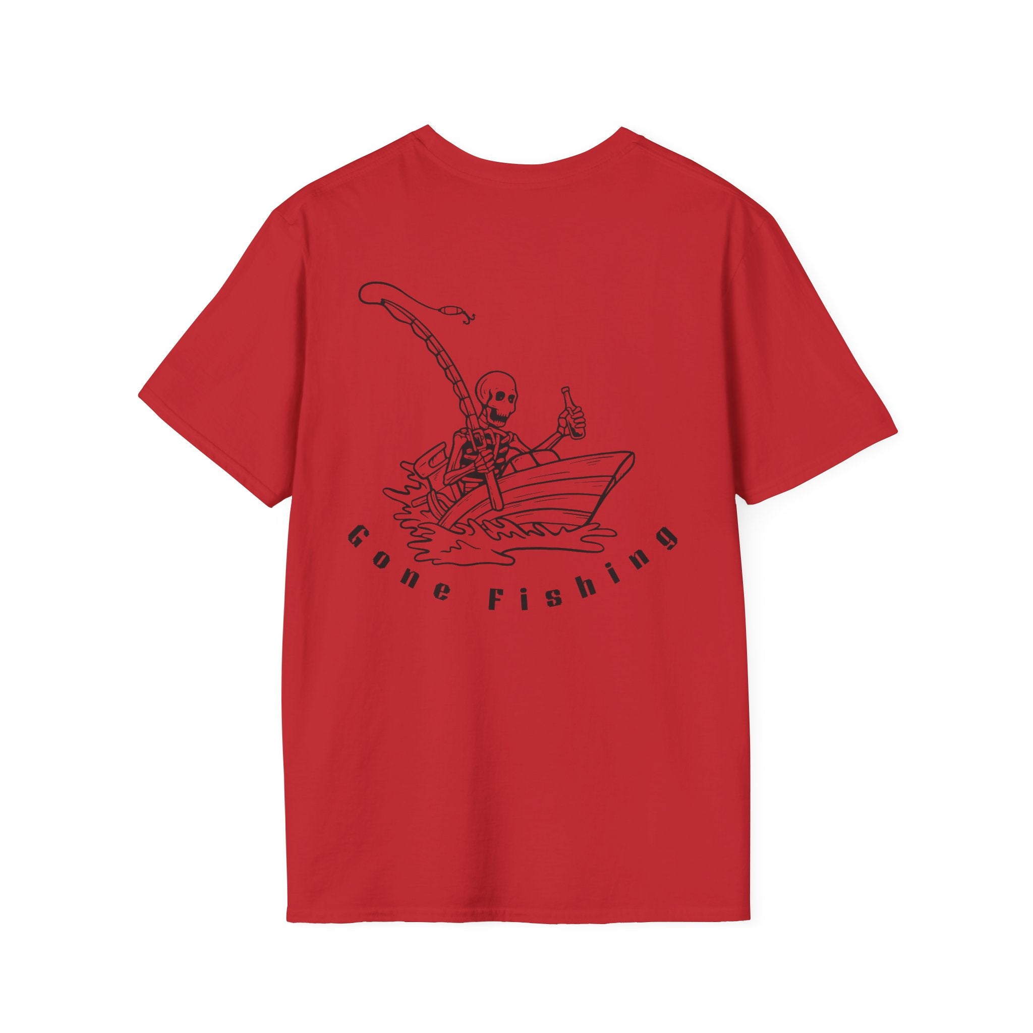 Skeleton Fishing Drunk in a Boat T-Shirt
