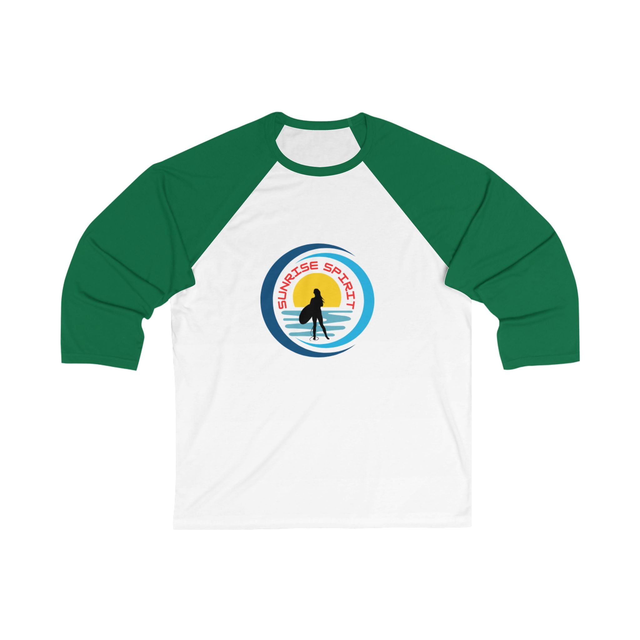 Sunrise Spirit  Baseball Tee —  Surf 3/4 Sleeve