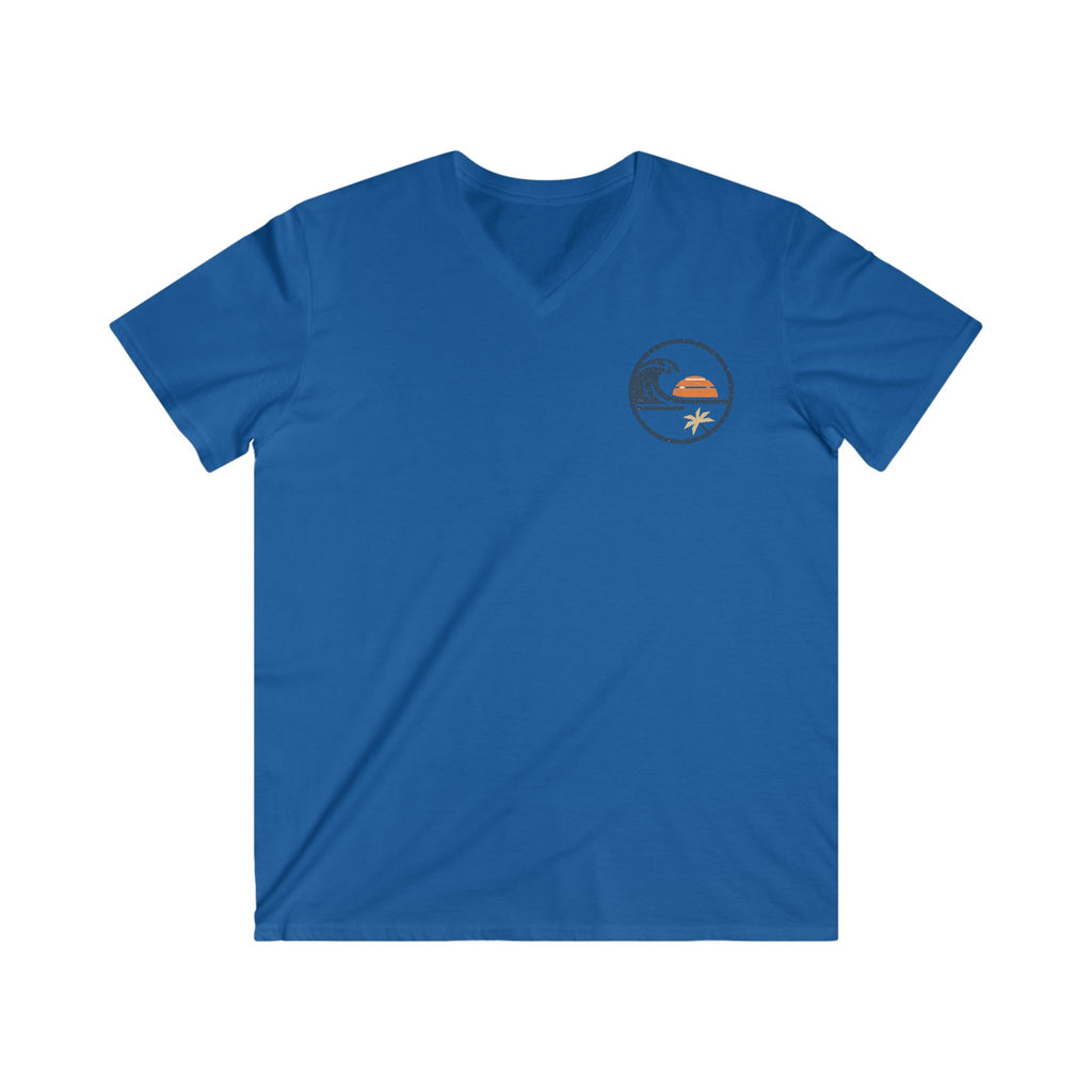 Beach Sunset V-Neck Tee - Surf Wave