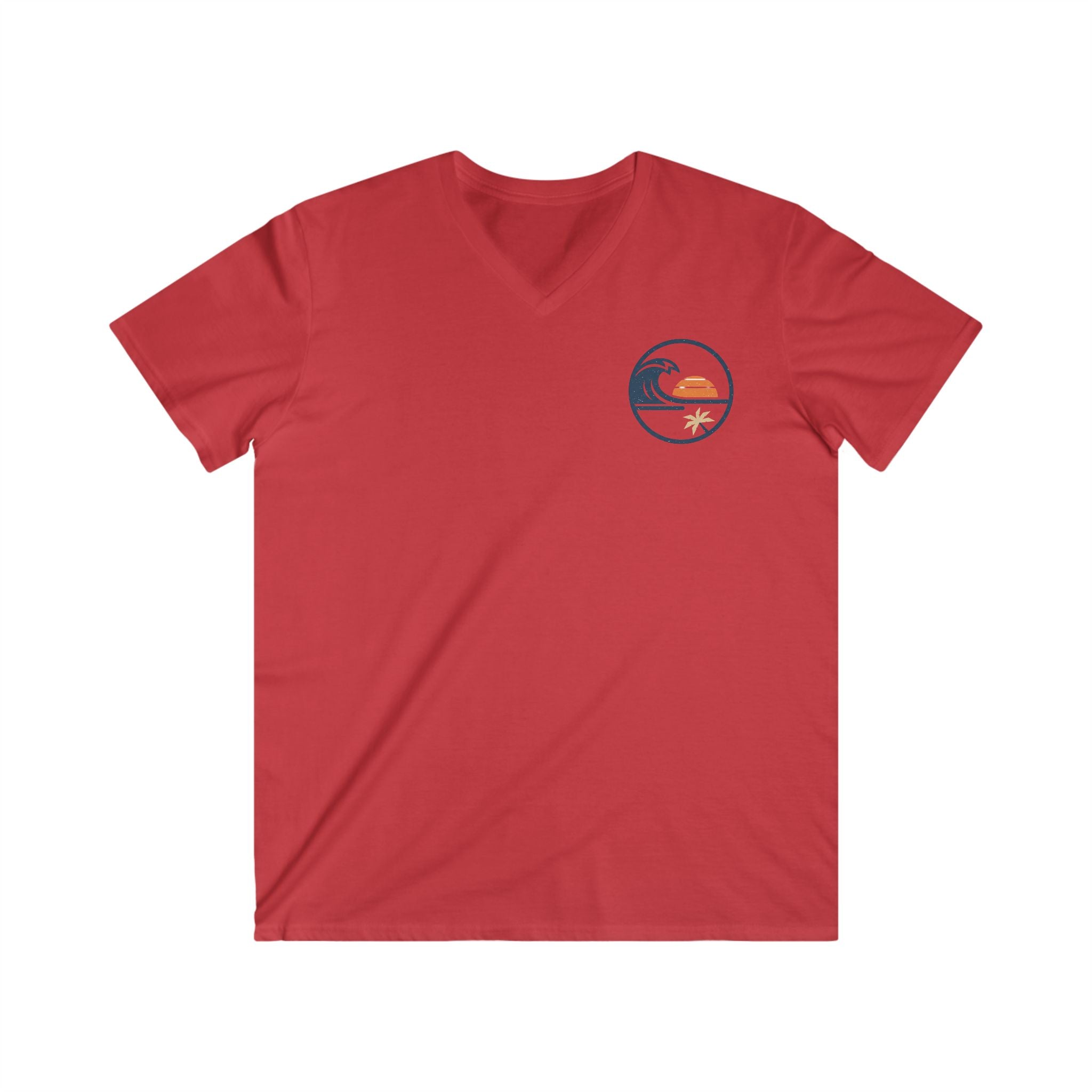 Beach Sunset V-Neck Tee - Surf Wave